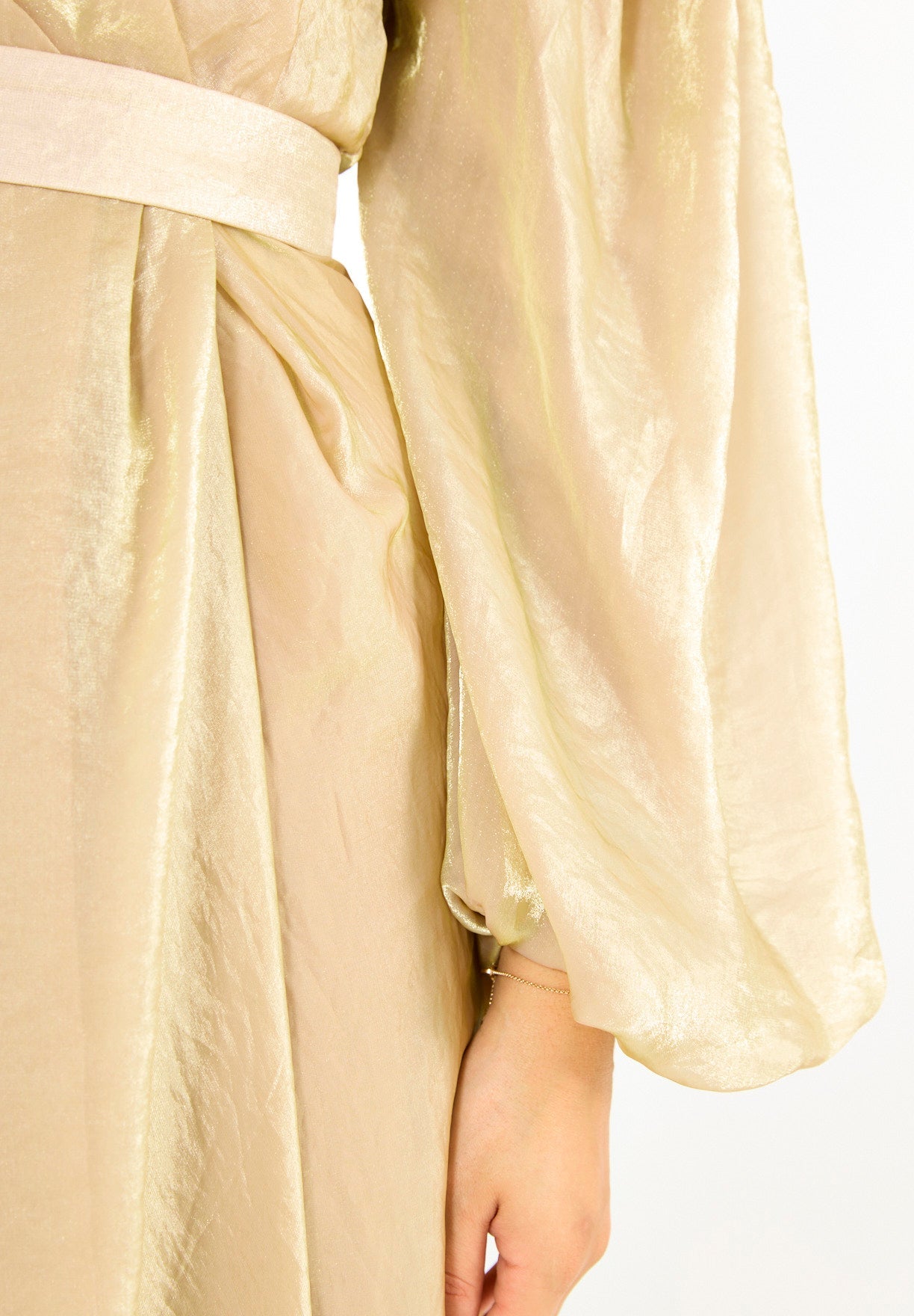 Asymmetric Draped Satin-Finish Evening Gown