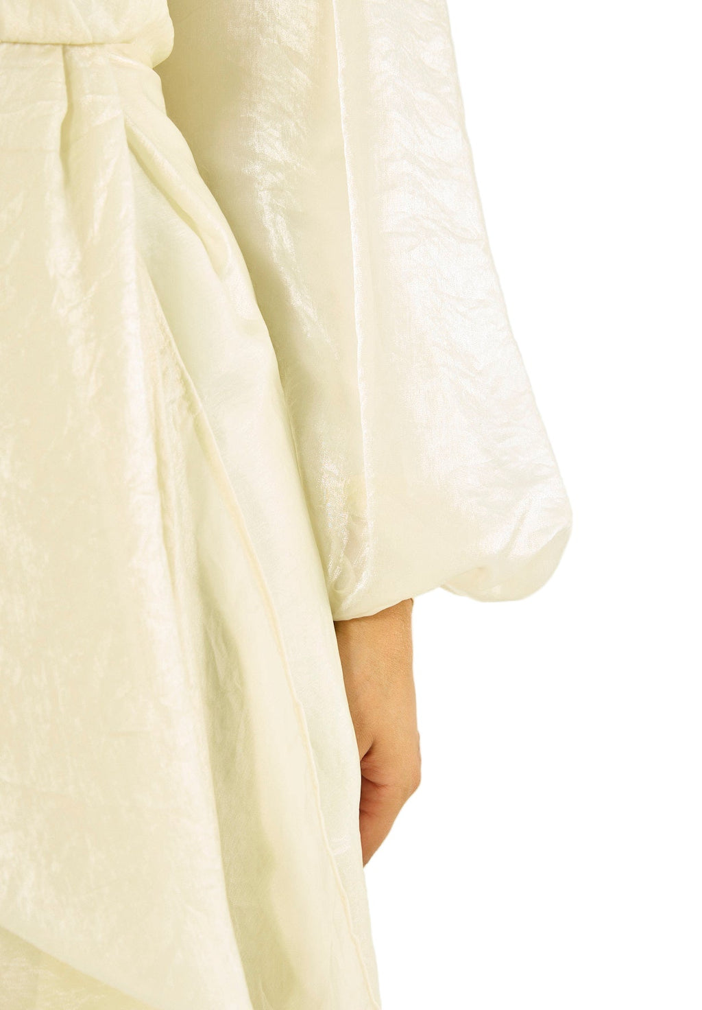 Asymmetric Draped Satin-Finish Evening Gown