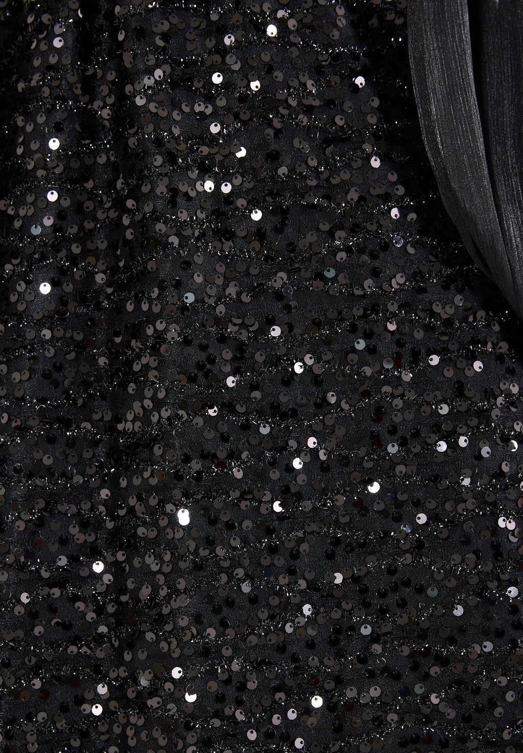 Shimmer Sequin Gown with Pleated Organza Sleeves