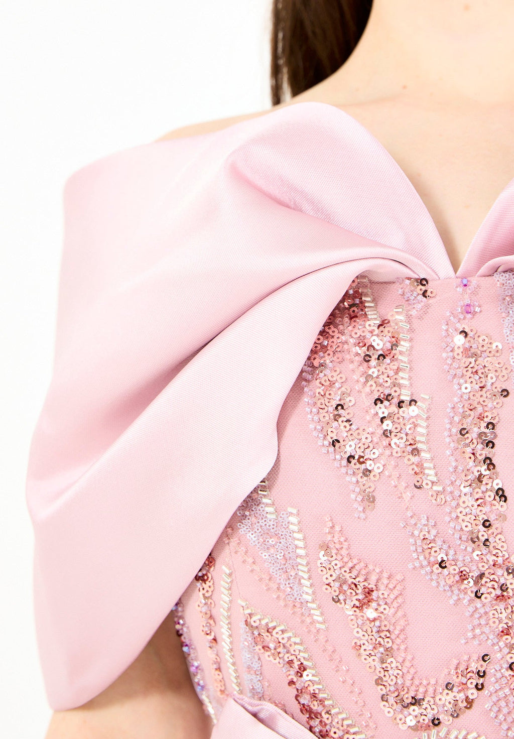 Chic Gown with Dramatic Overlay Silhouette