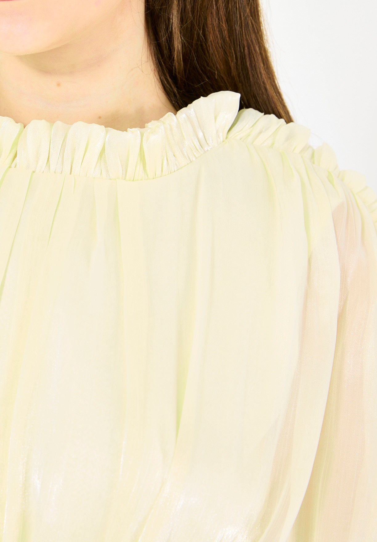 Embellished Blouson Gown with Dramatic Drape