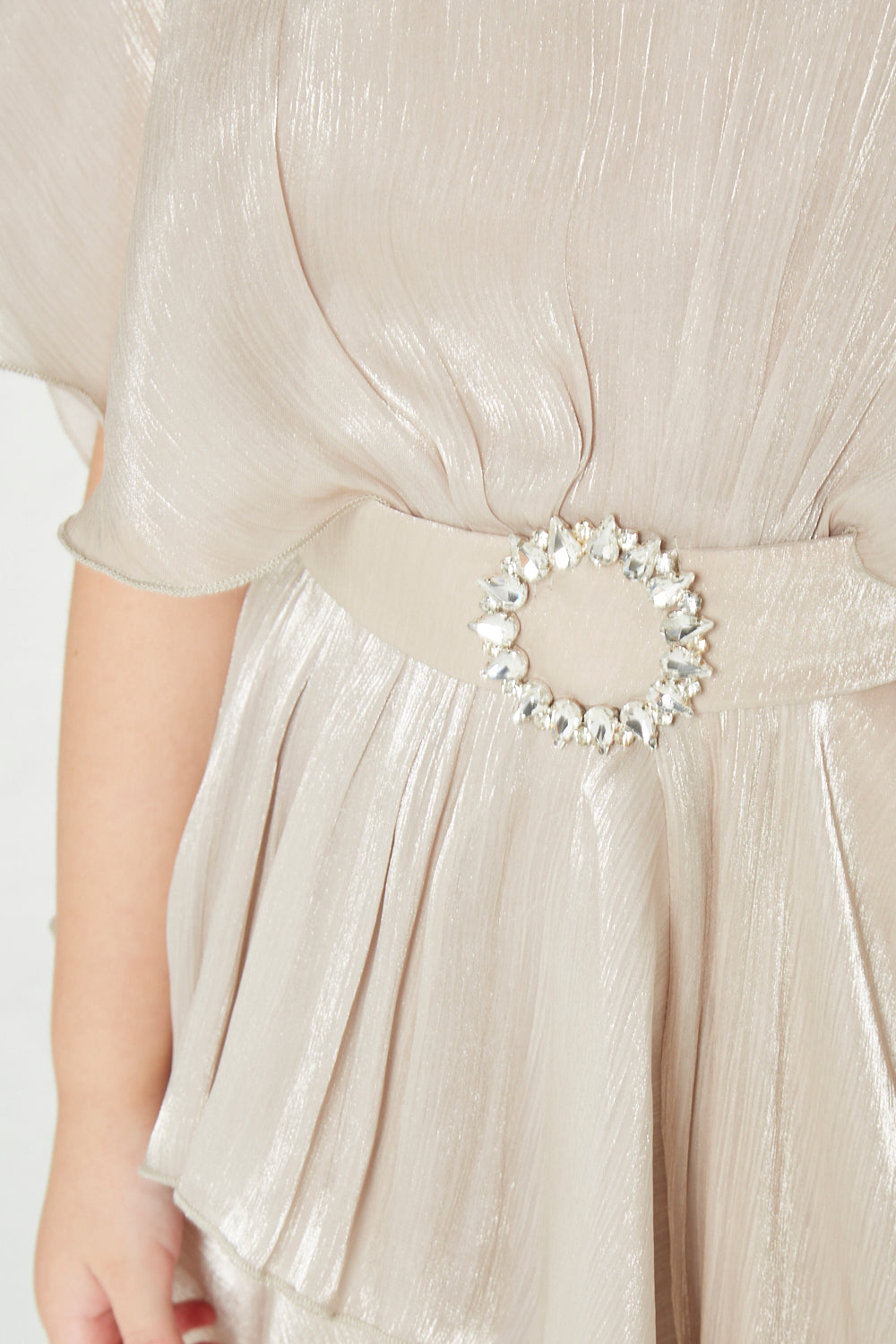 Shimmer Flowy Belle Gown with Crystal Buckle