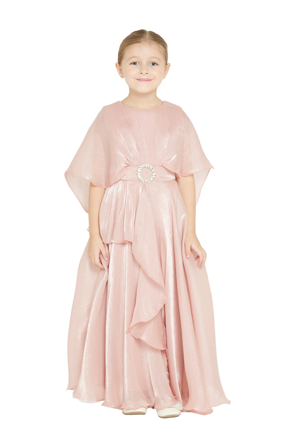 Shimmer Flowy Belle Gown with Crystal Buckle