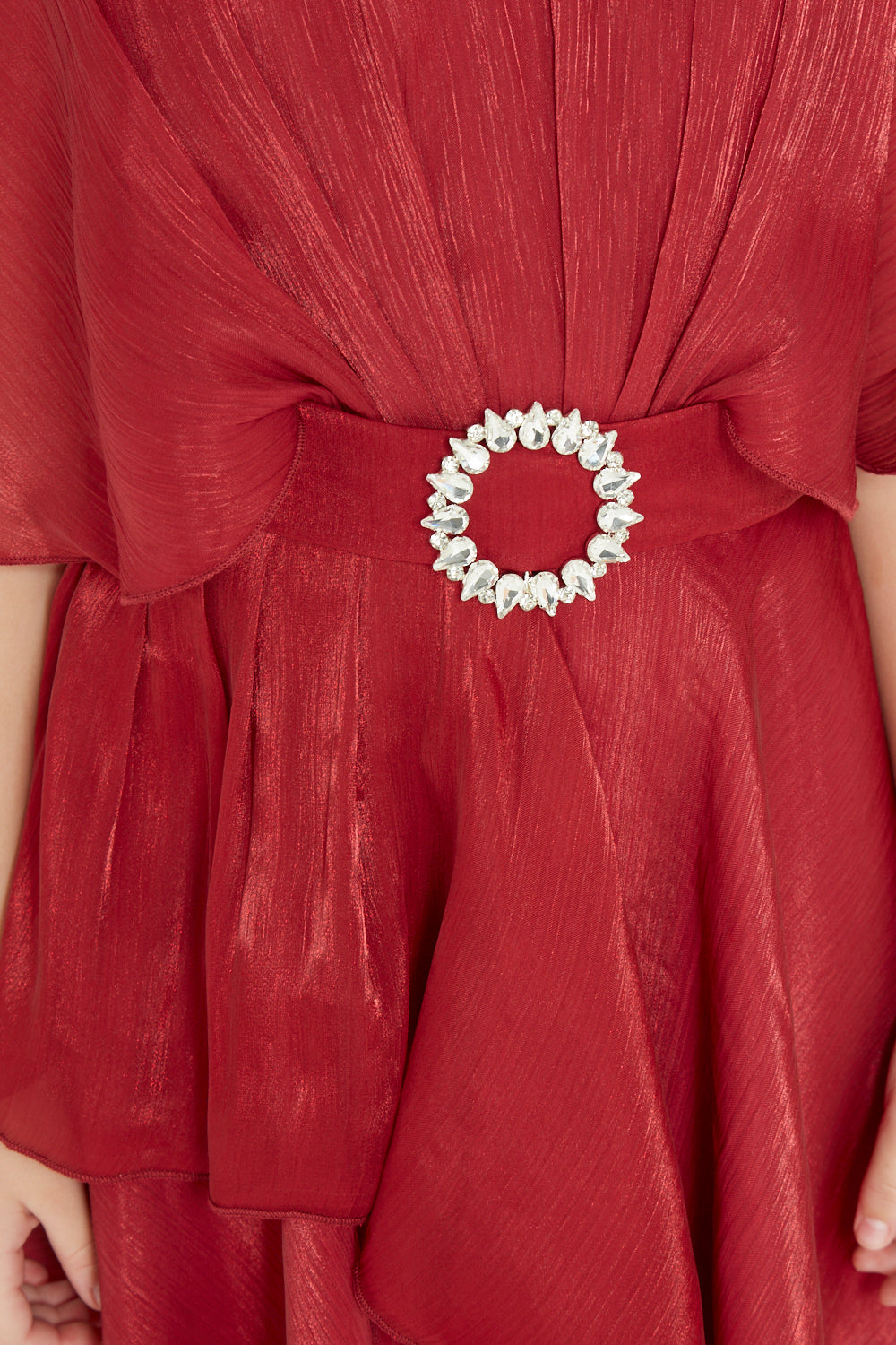 Shimmer Flowy Belle Gown with Crystal Buckle