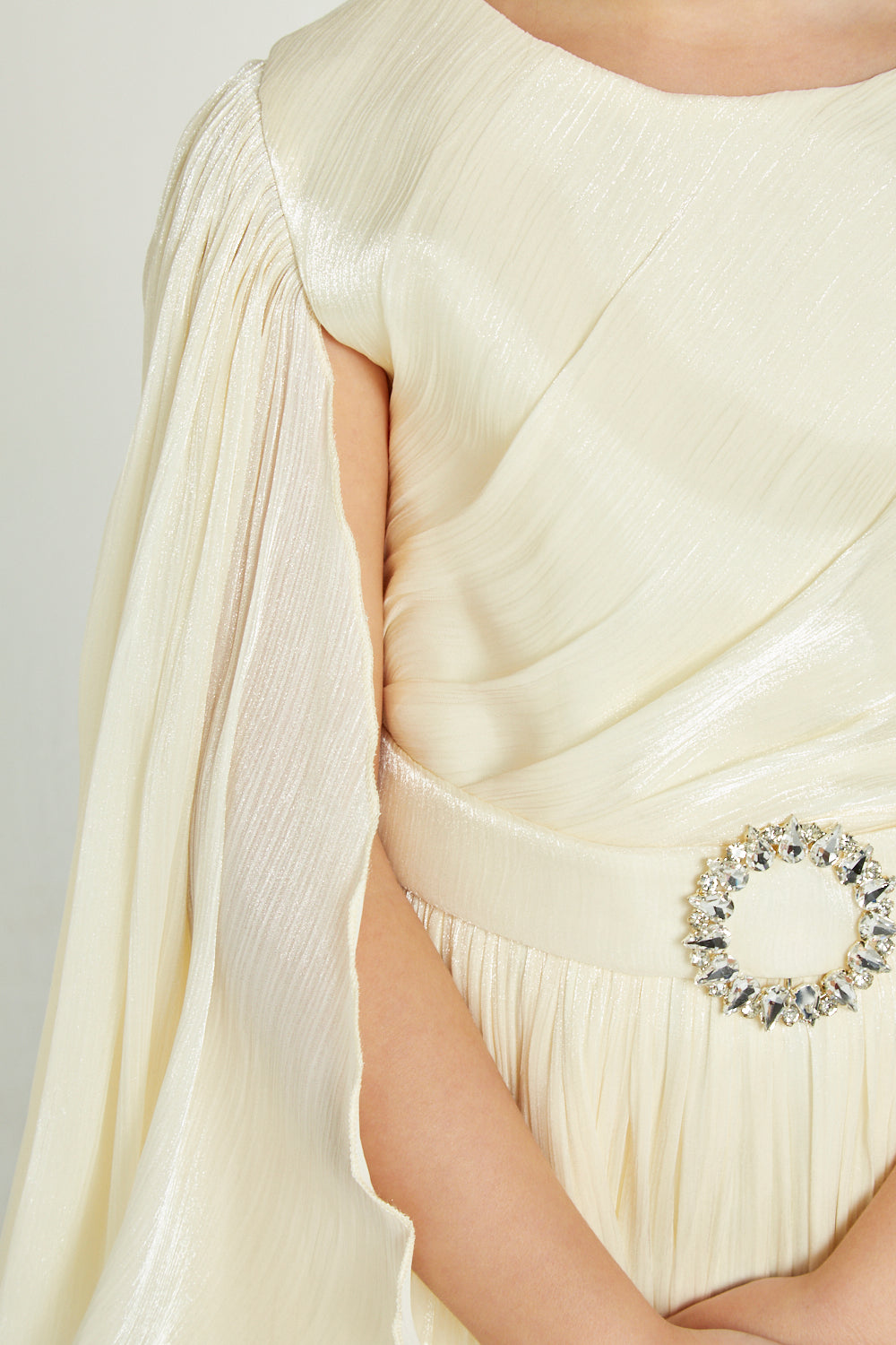 Shimmer Flowy Bloom Dress with Crystal Buckle