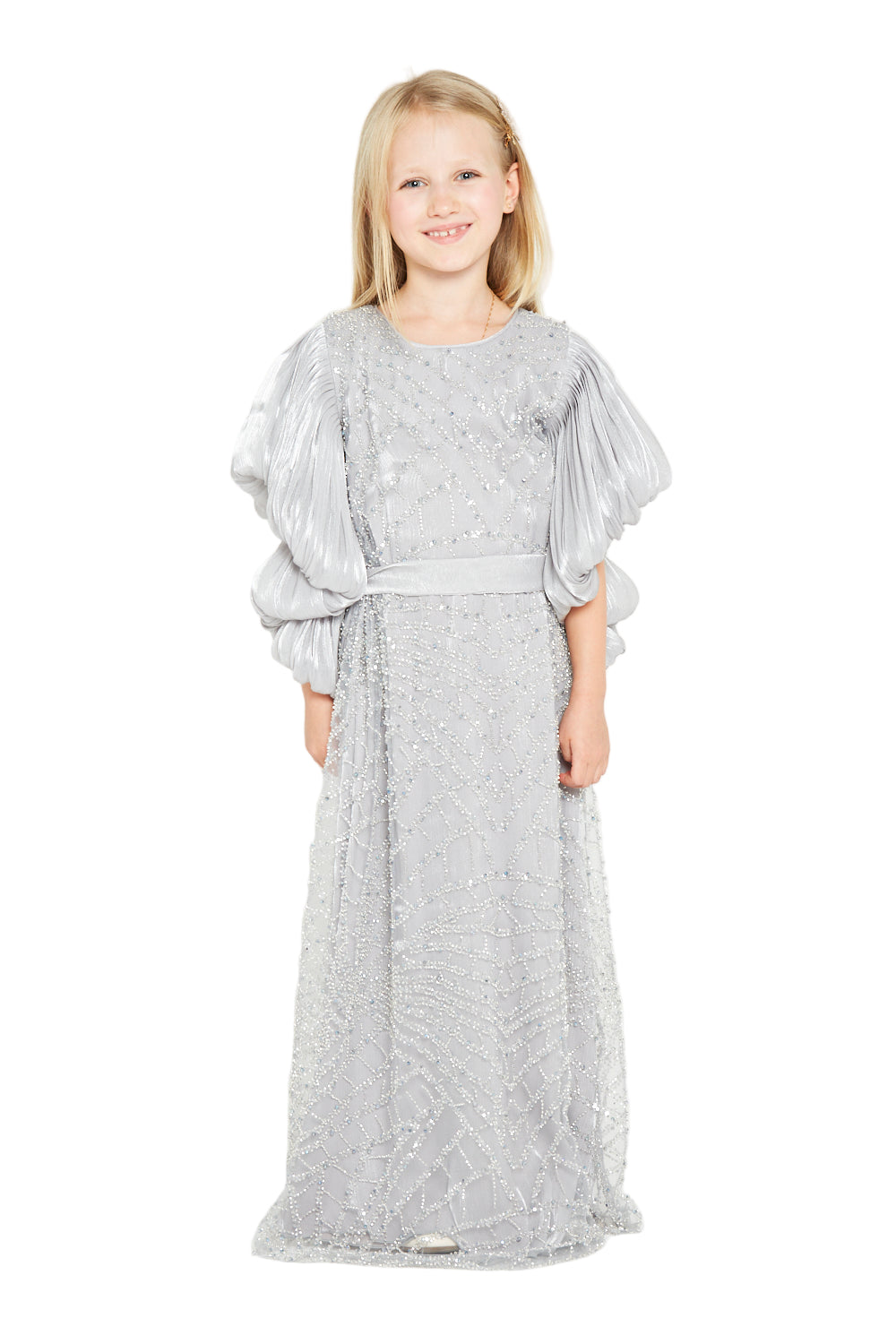 Flutter-Sleeve Radiant Gown