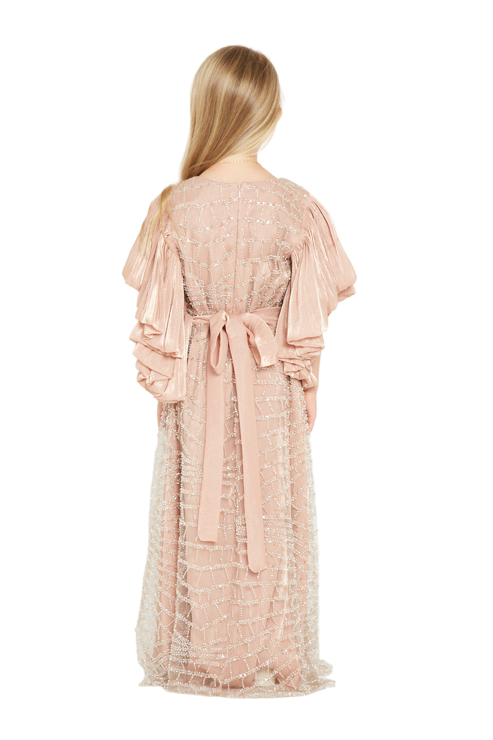 Flutter-Sleeve Radiant Gown