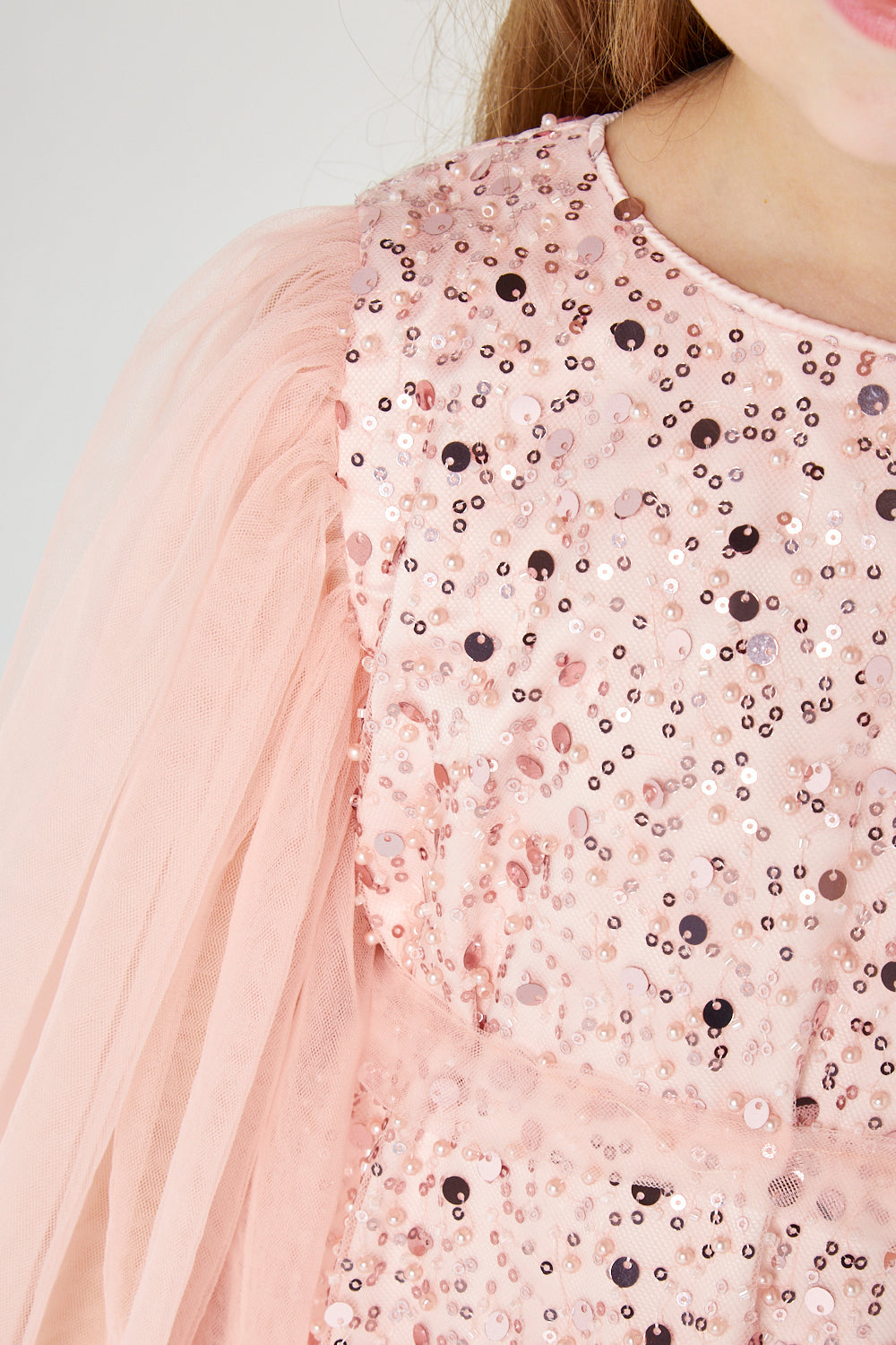 Scarlet Sparkle Embellished Tulle Gown