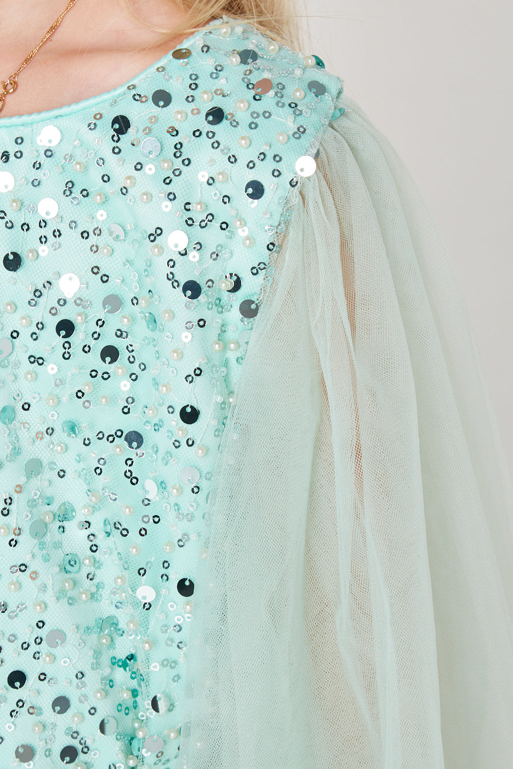 Scarlet Sparkle Embellished Tulle Gown