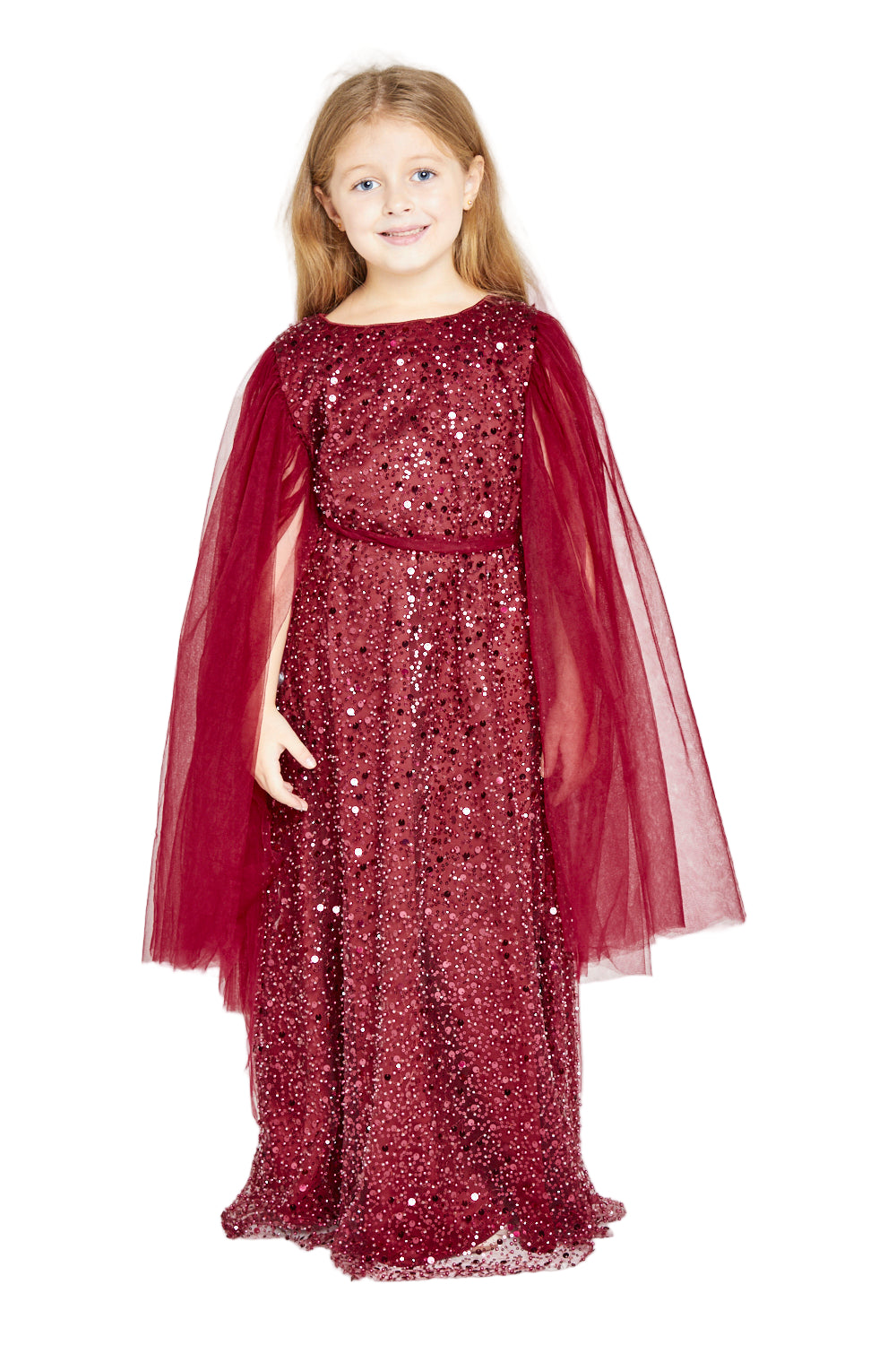 Scarlet Sparkle Embellished Tulle Gown