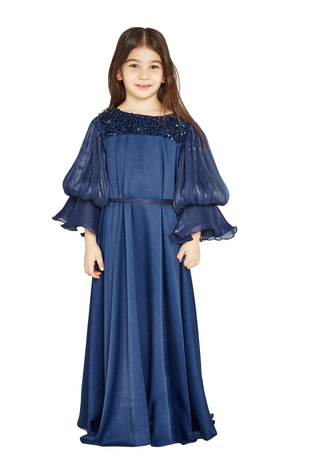 Flowing Balloon Sleeve Dress