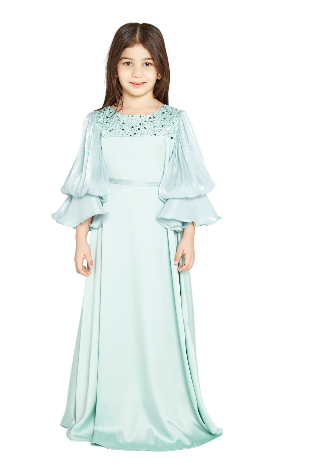 Flowing Balloon Sleeve Dress