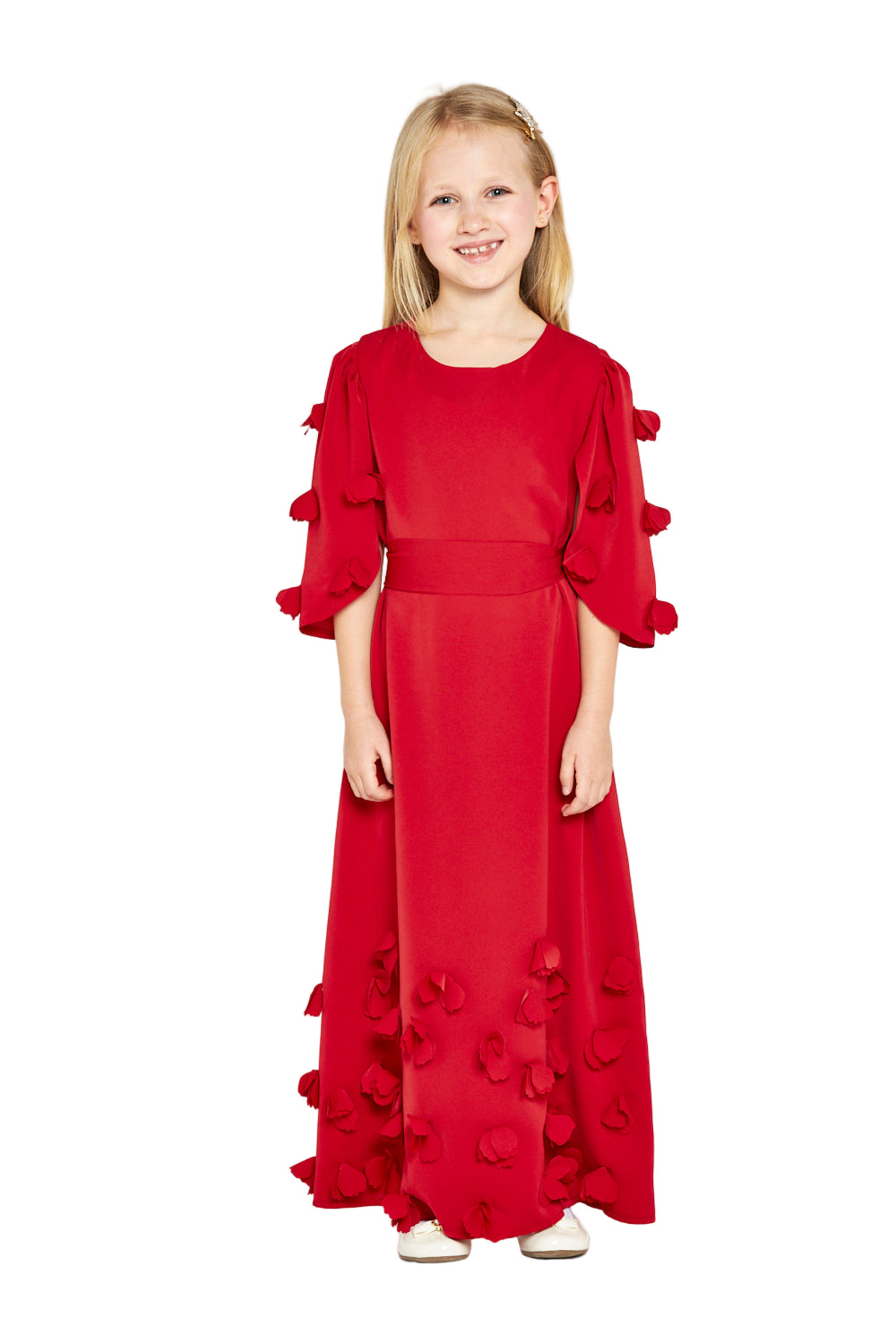 3D Appliqué Petal Drop Gown