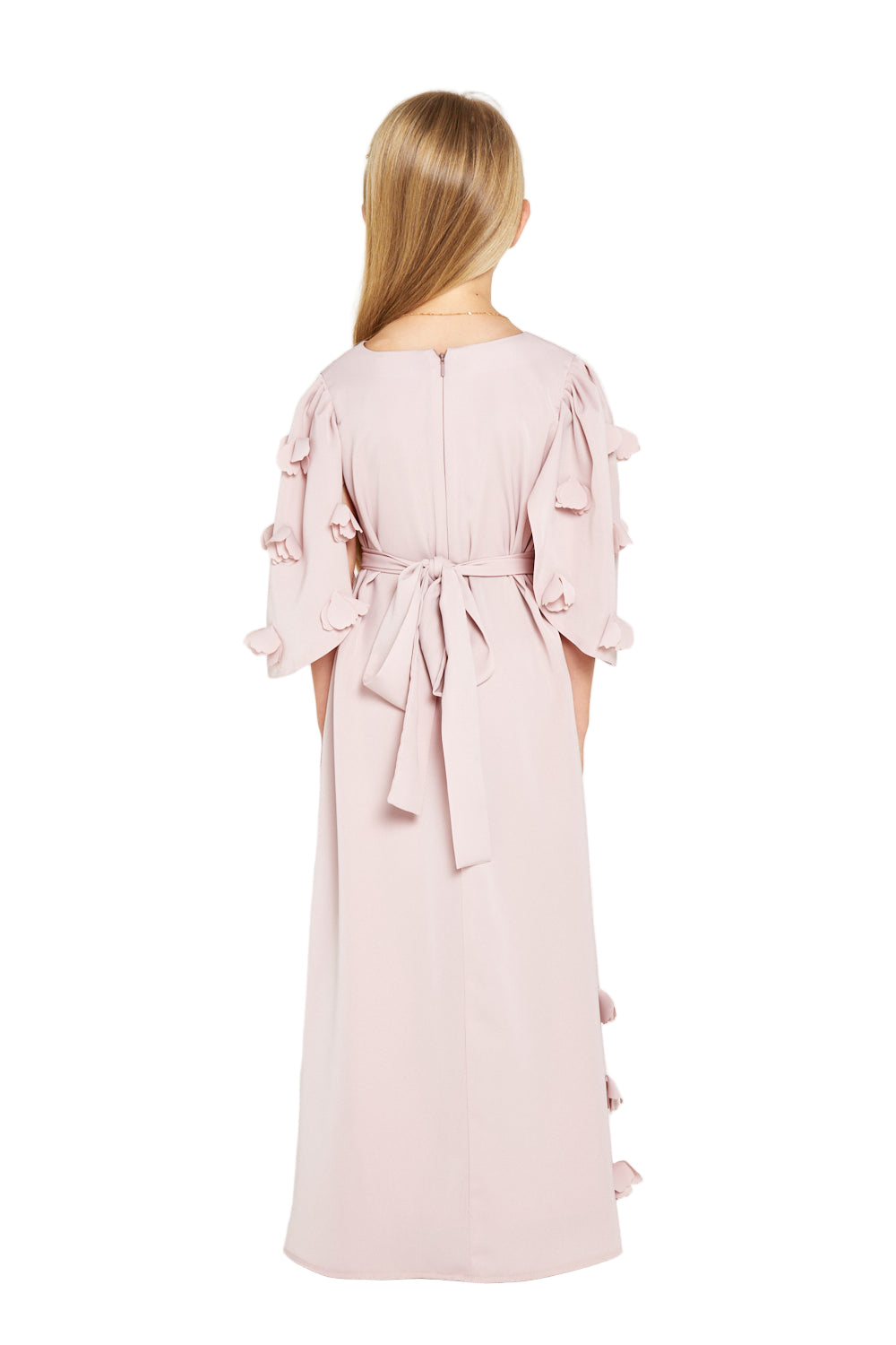 3D Appliqué Petal Drop Gown