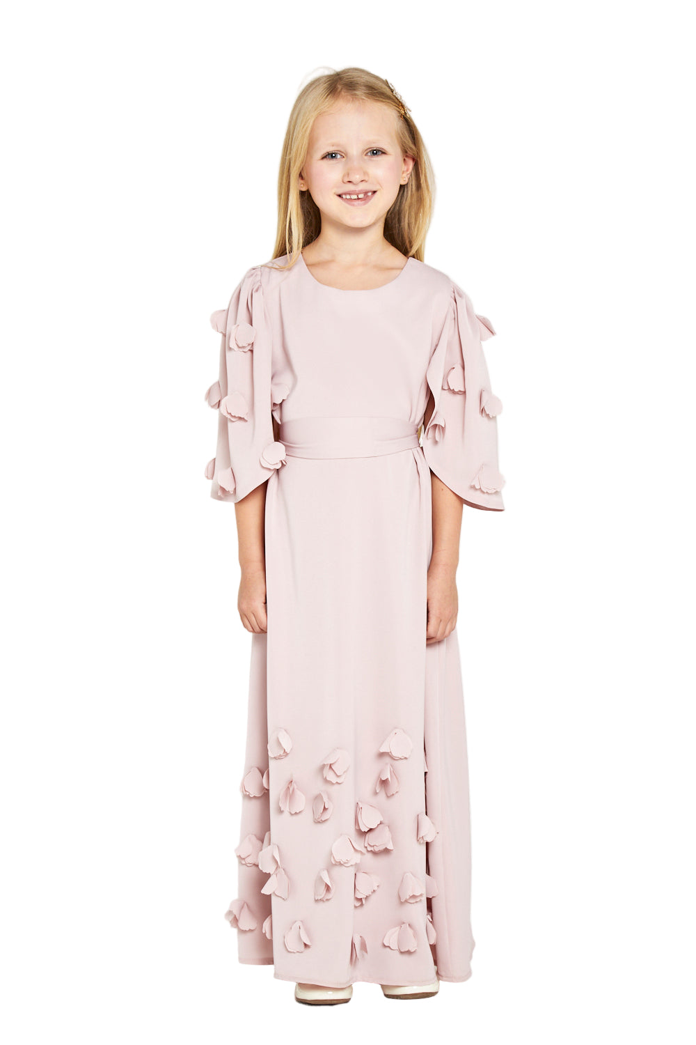 3D Appliqué Petal Drop Gown