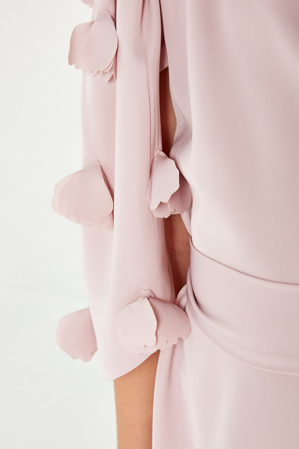 3D Appliqué Petal Drop Gown