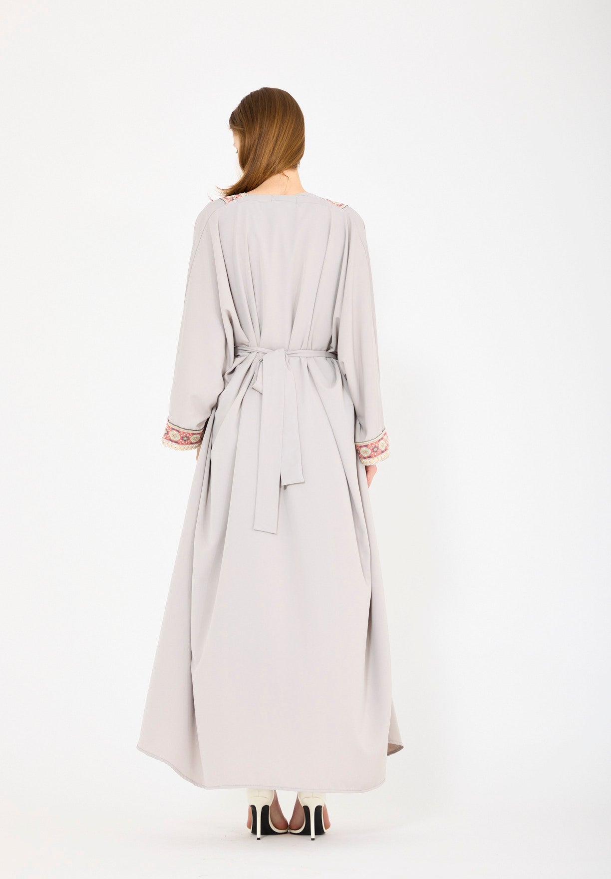 Embellished Bisht With Tassels & Dress Set