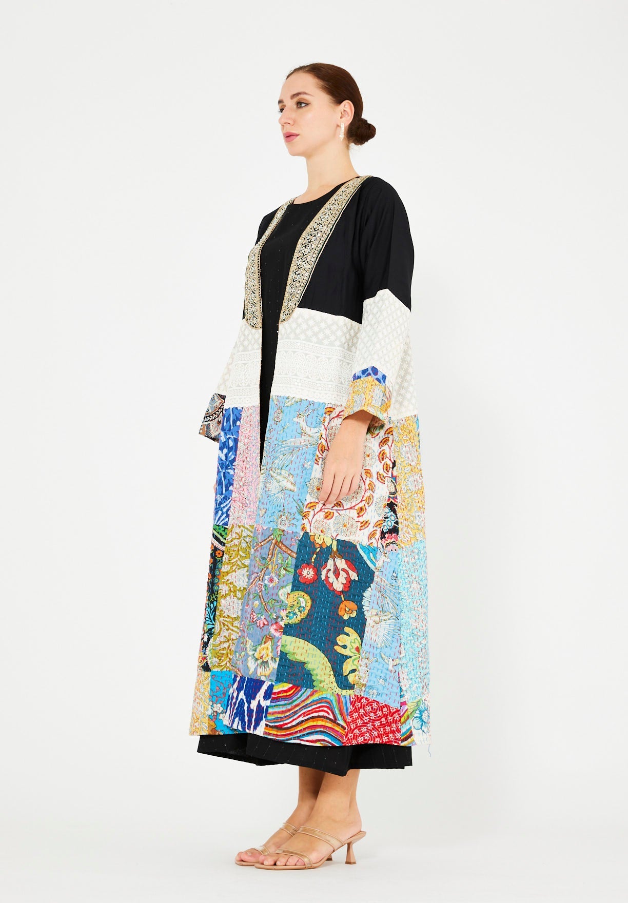 Traditional Kantha Patchwork Bisht & Dress Set