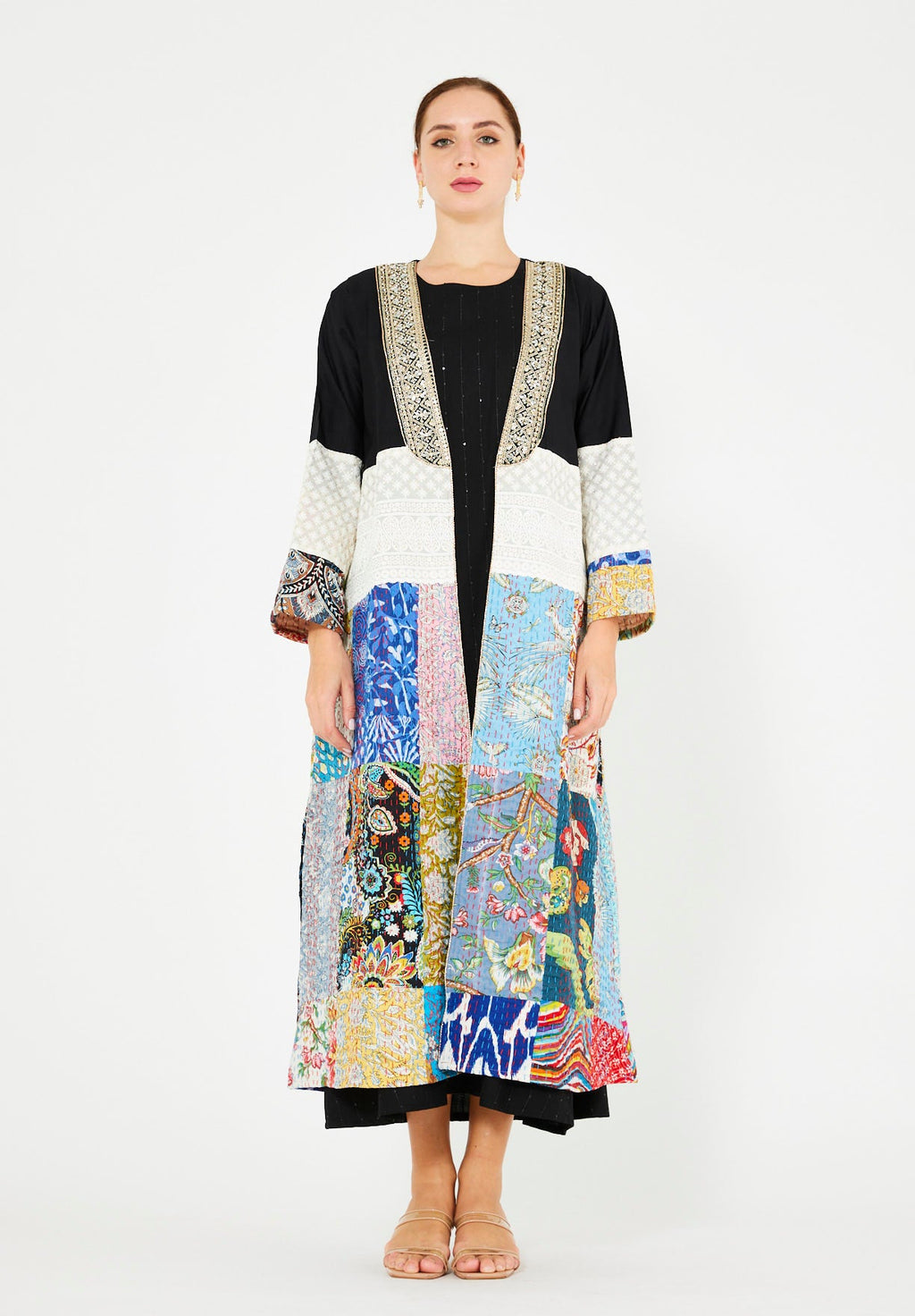 Traditional Kantha Patchwork Bisht & Dress Set