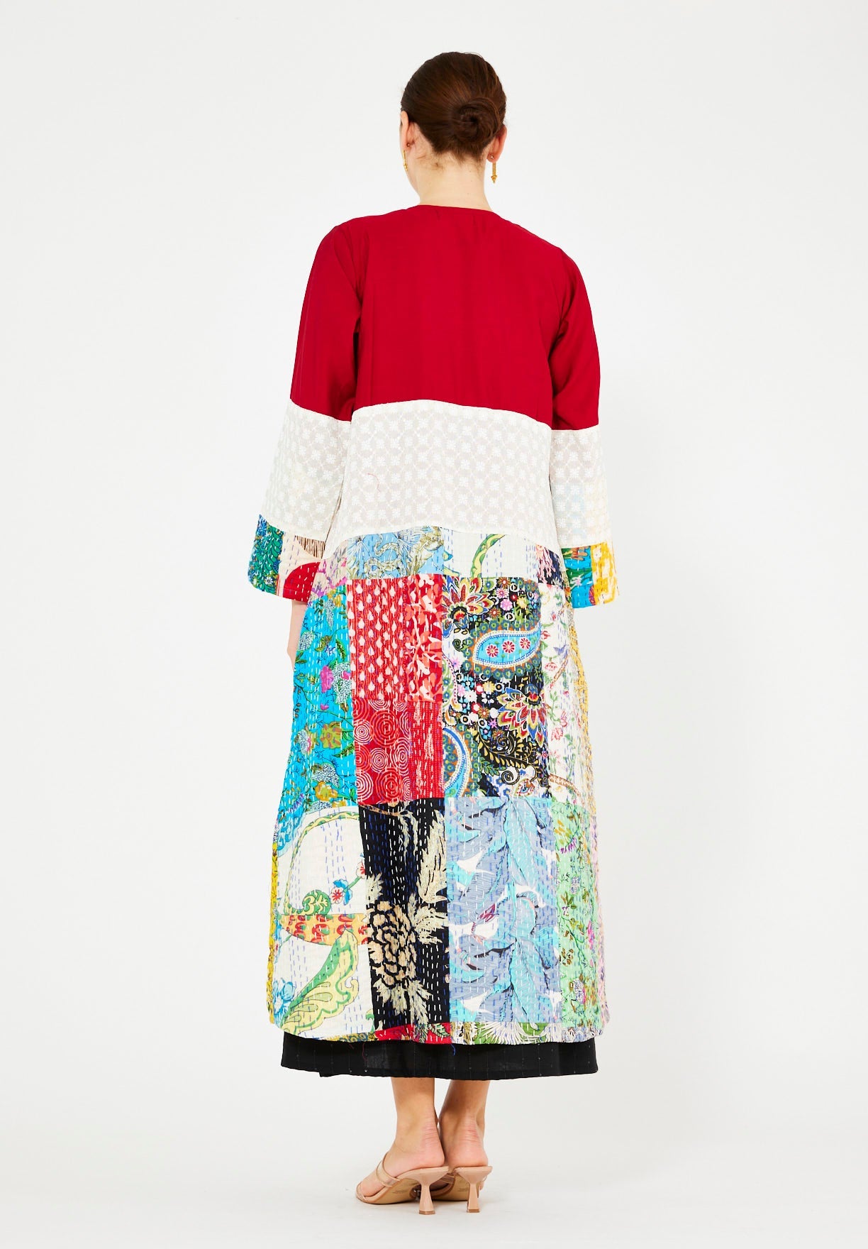 Traditional Kantha Patchwork Bisht & Dress Set