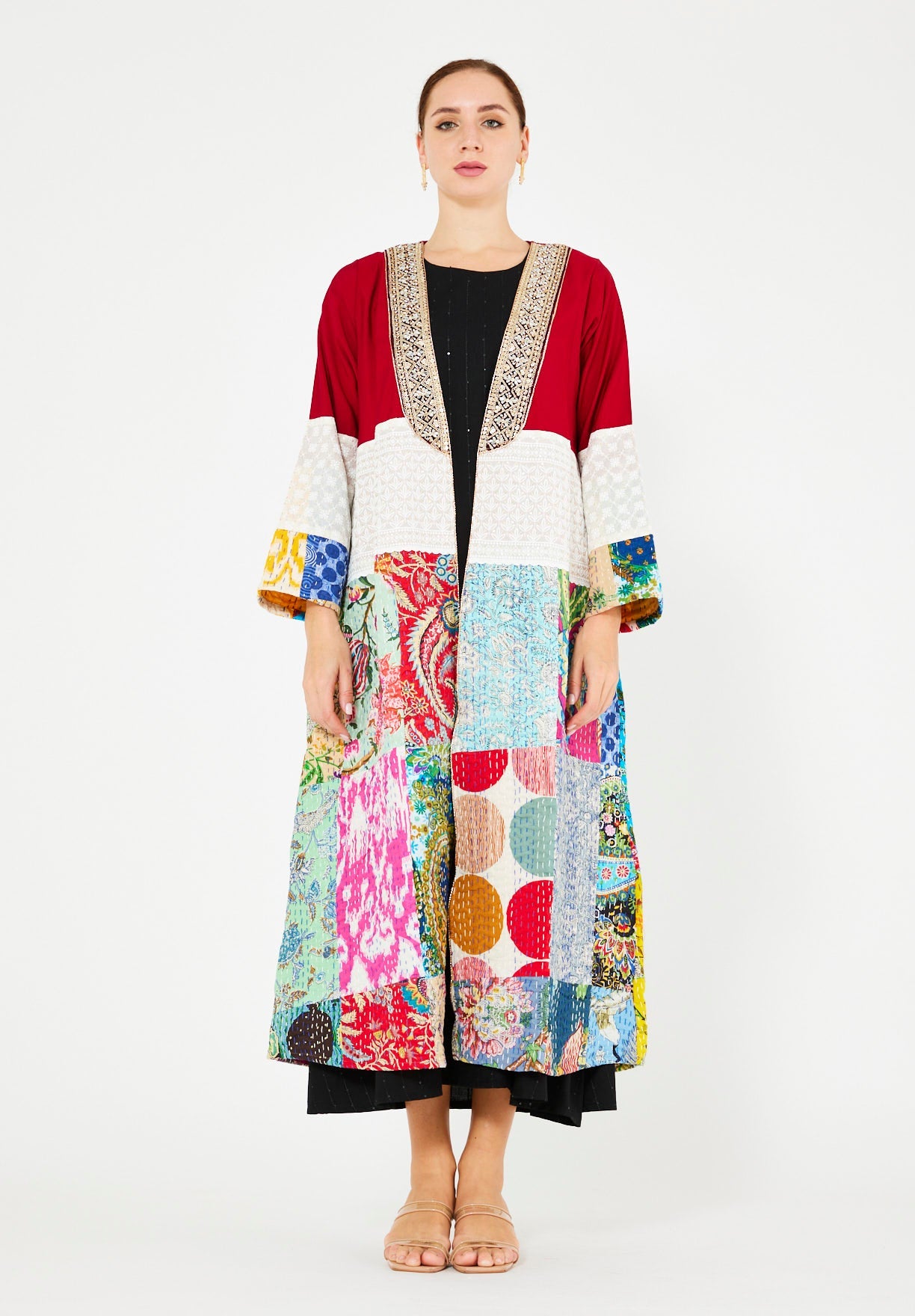 Traditional Kantha Patchwork Bisht & Dress Set