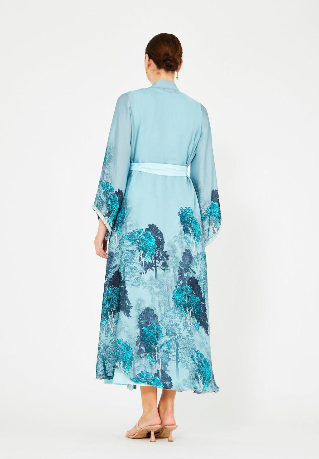 Nature-Inspired Printed Bisht & Dress Set