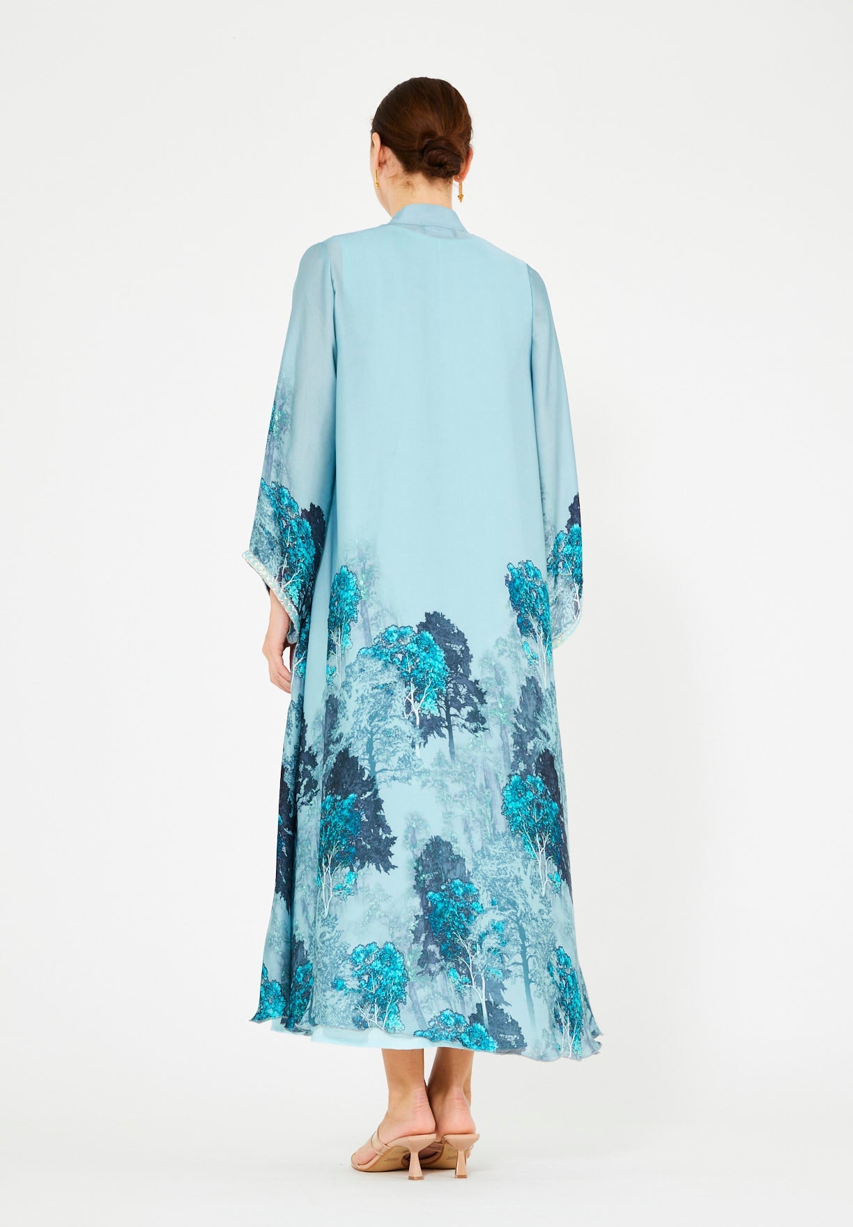 Nature-Inspired Printed Bisht & Dress Set