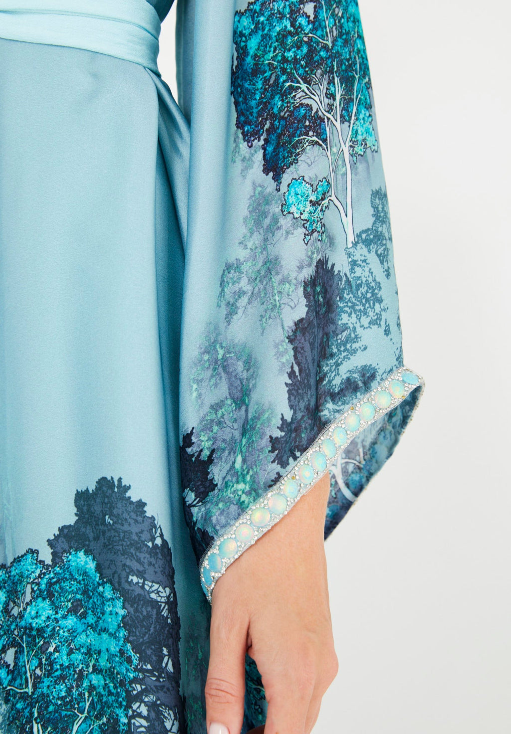 Nature-Inspired Printed Bisht & Dress Set