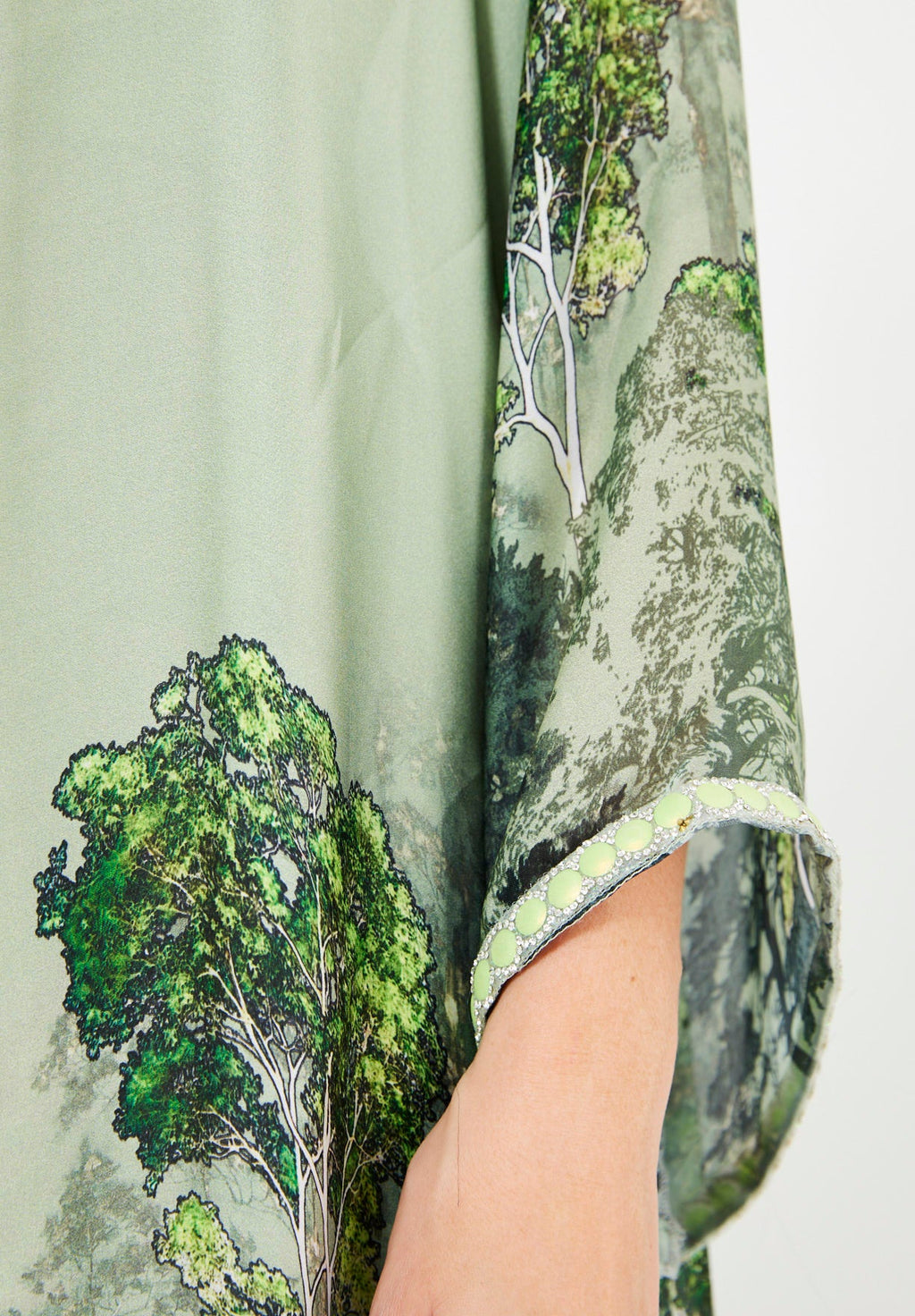 Nature-Inspired Printed Bisht & Dress Set