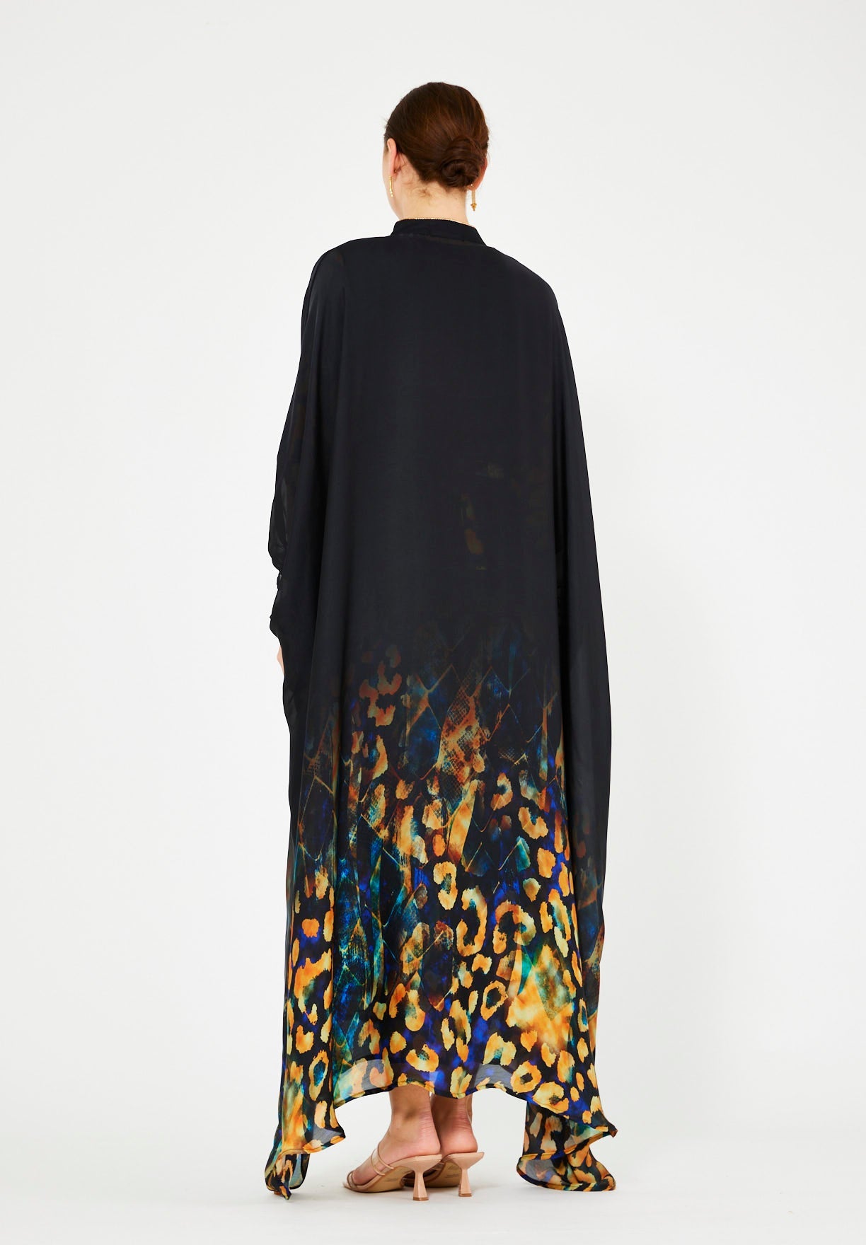 Animal-Inspired Abstract Printed Overlay & Dress Set