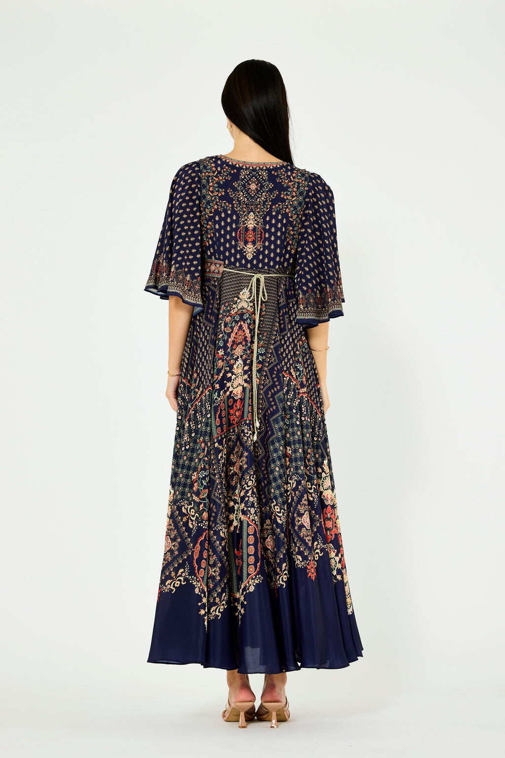 Ditsy Fusion Print Wrap Bodice Dress