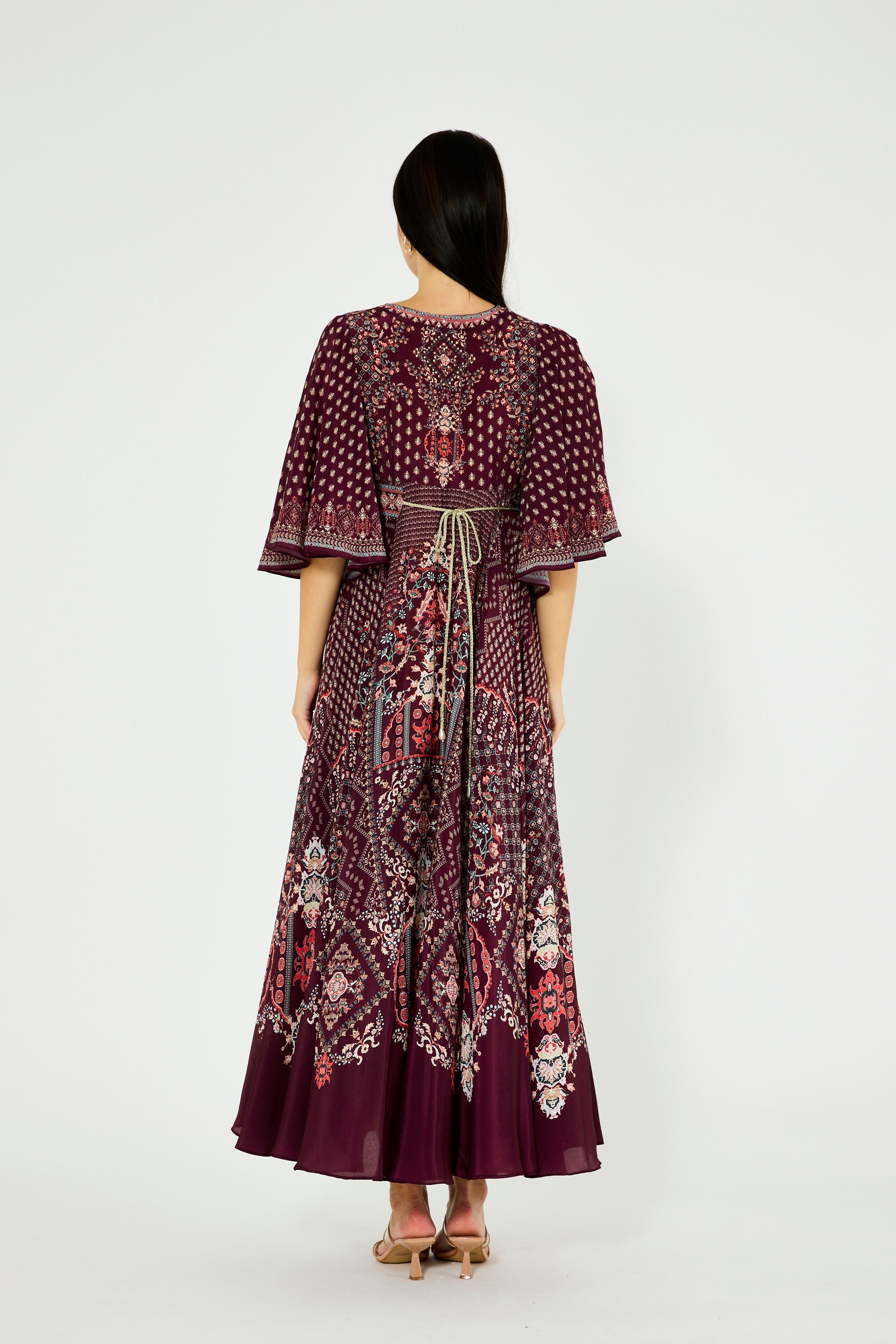 Ditsy Fusion Print Wrap Bodice Dress