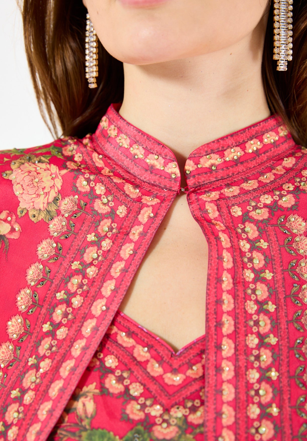 Floral Multi Printed Bisht & Dress Set