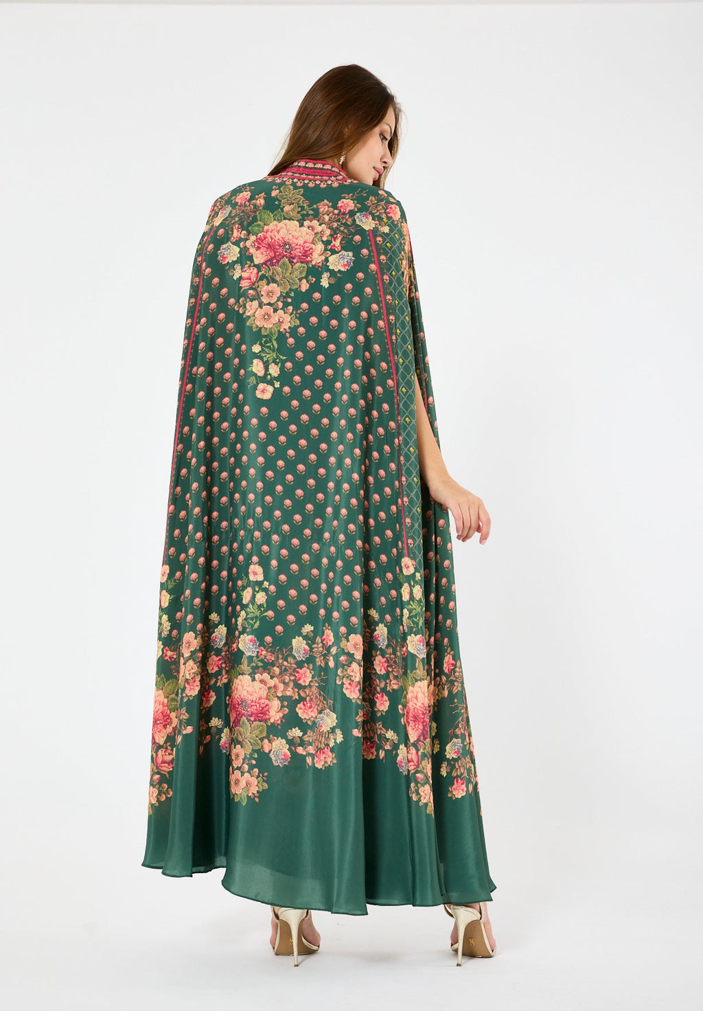 Floral Multi Printed Bisht & Dress Set