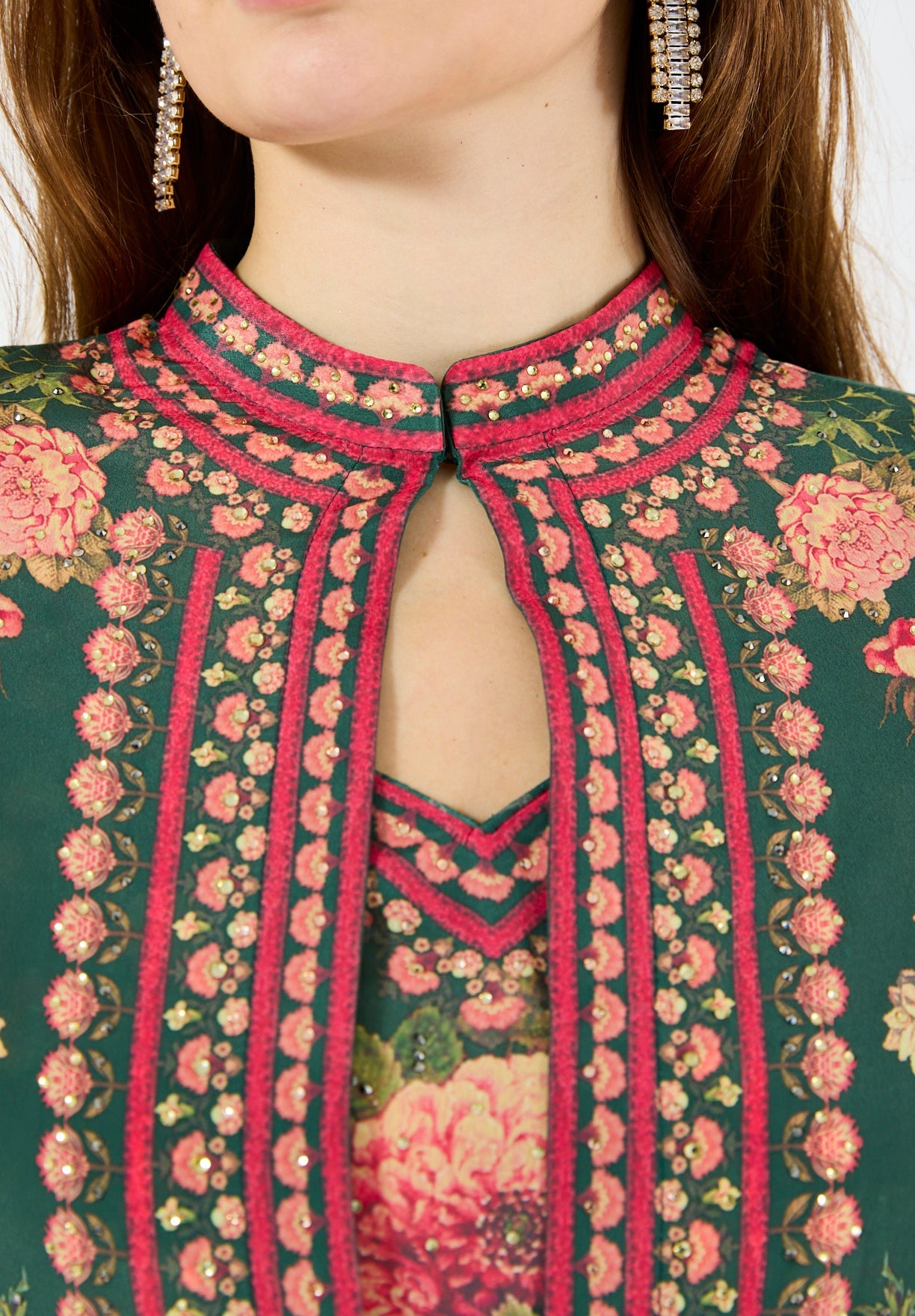 Floral Multi Printed Bisht & Dress Set