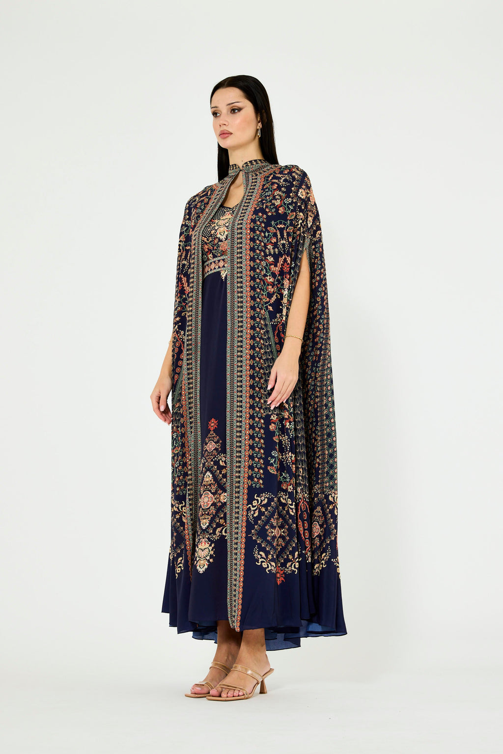 Heritage Motifs Print Bisht & Dress Set