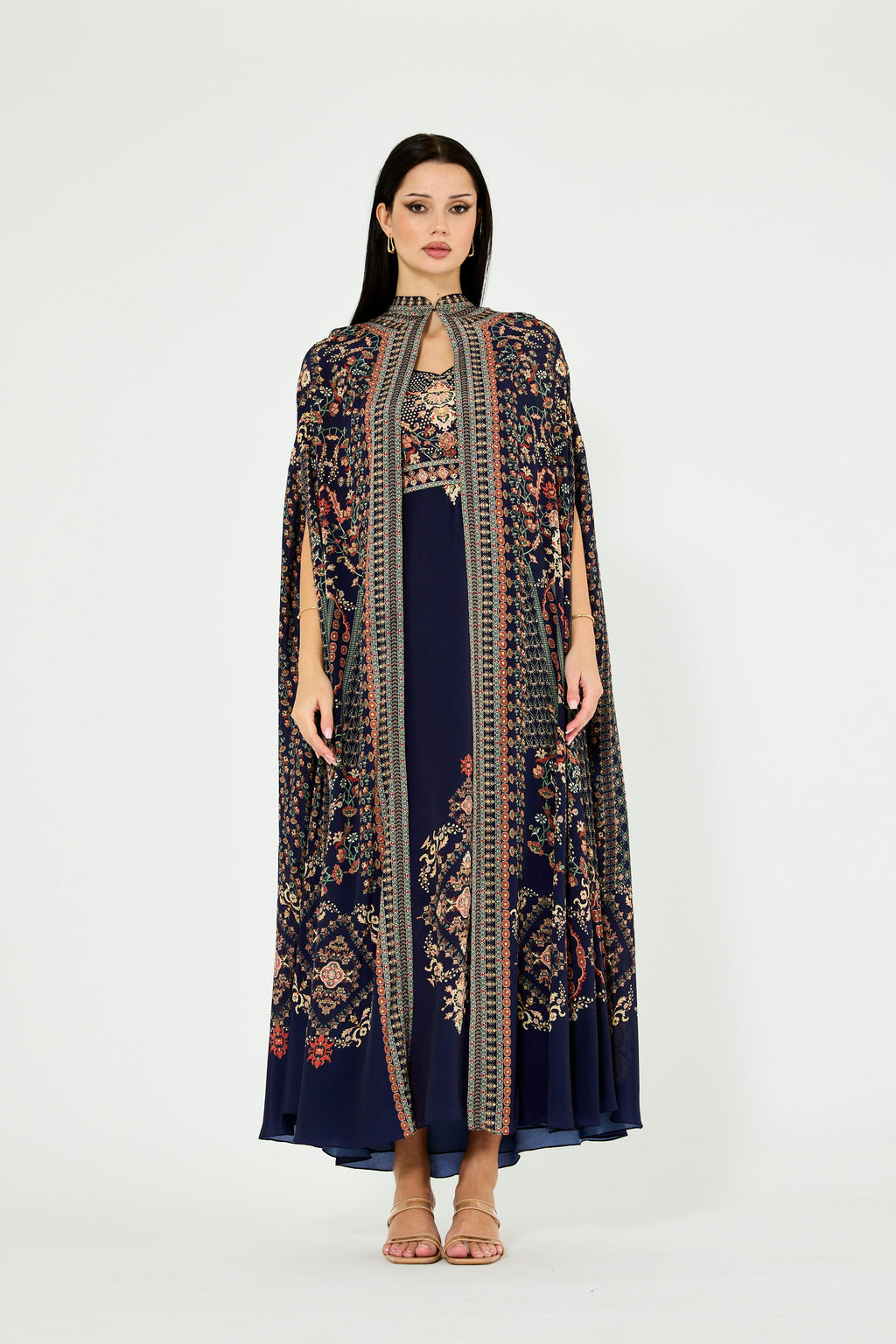 Heritage Motifs Print Bisht & Dress Set