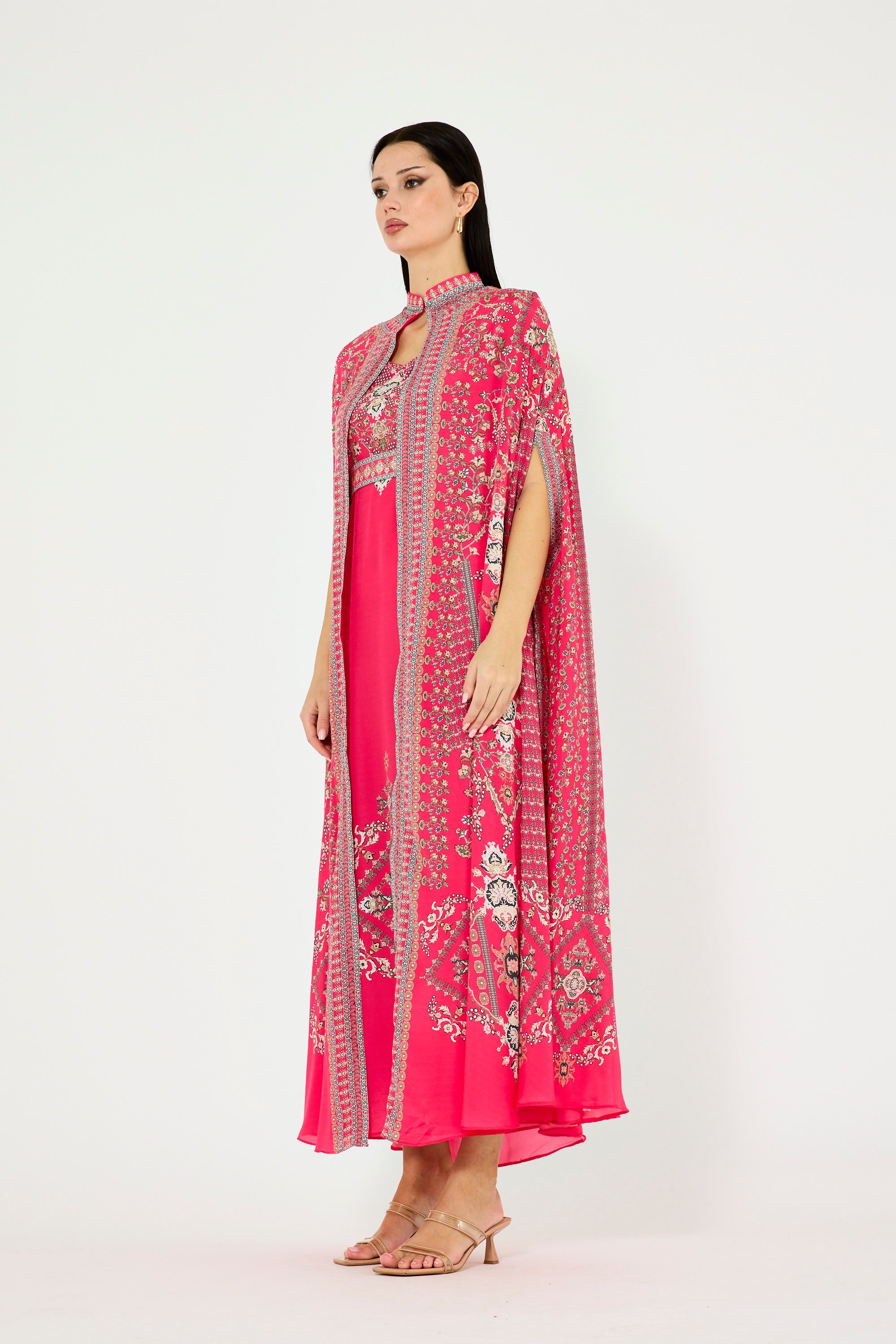 Heritage Motifs Print Bisht & Dress Set