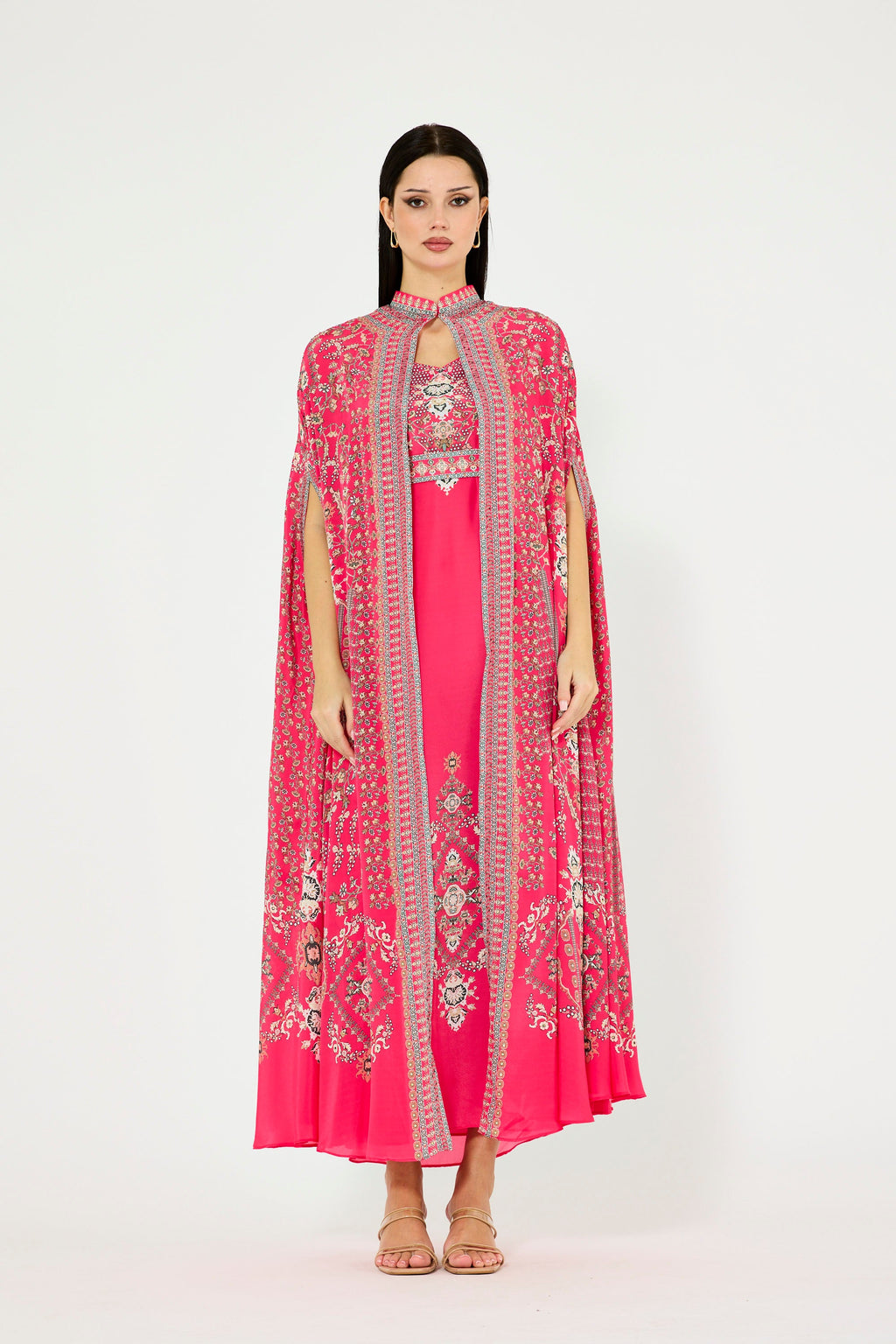 Heritage Motifs Print Bisht & Dress Set