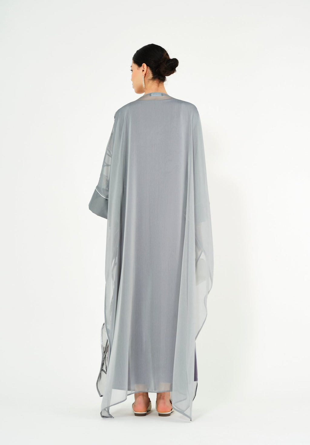 Stunning Asymmetrical Jalabiya with V-Neckline with Kimono Sleeves