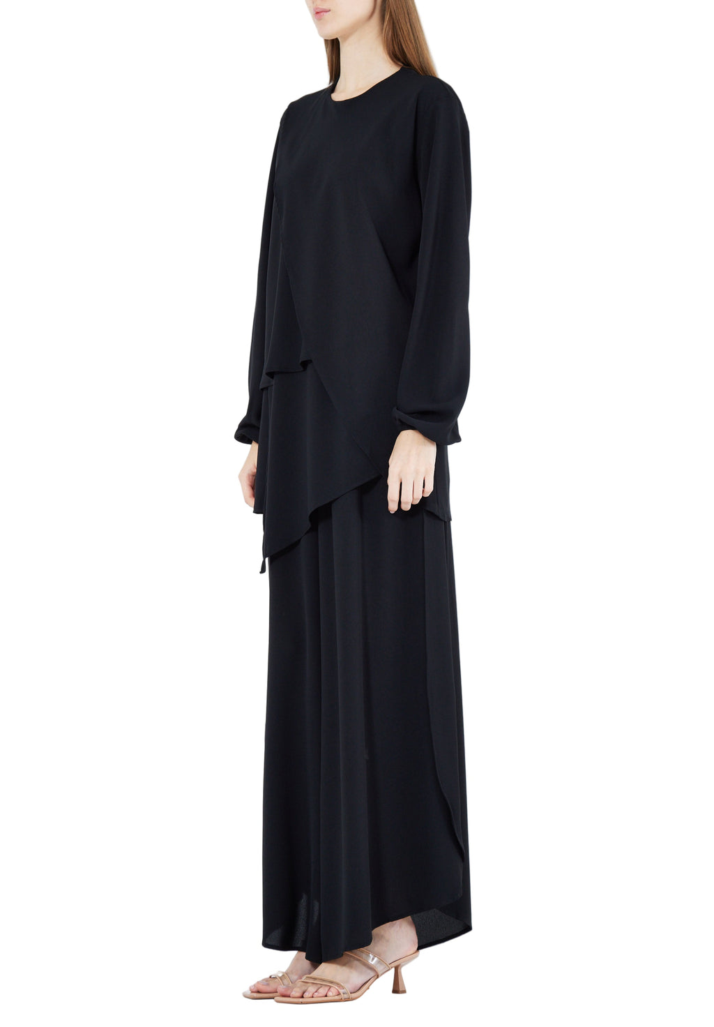 Beautiful A-Symmetrical Stylish Top With Flared Pant