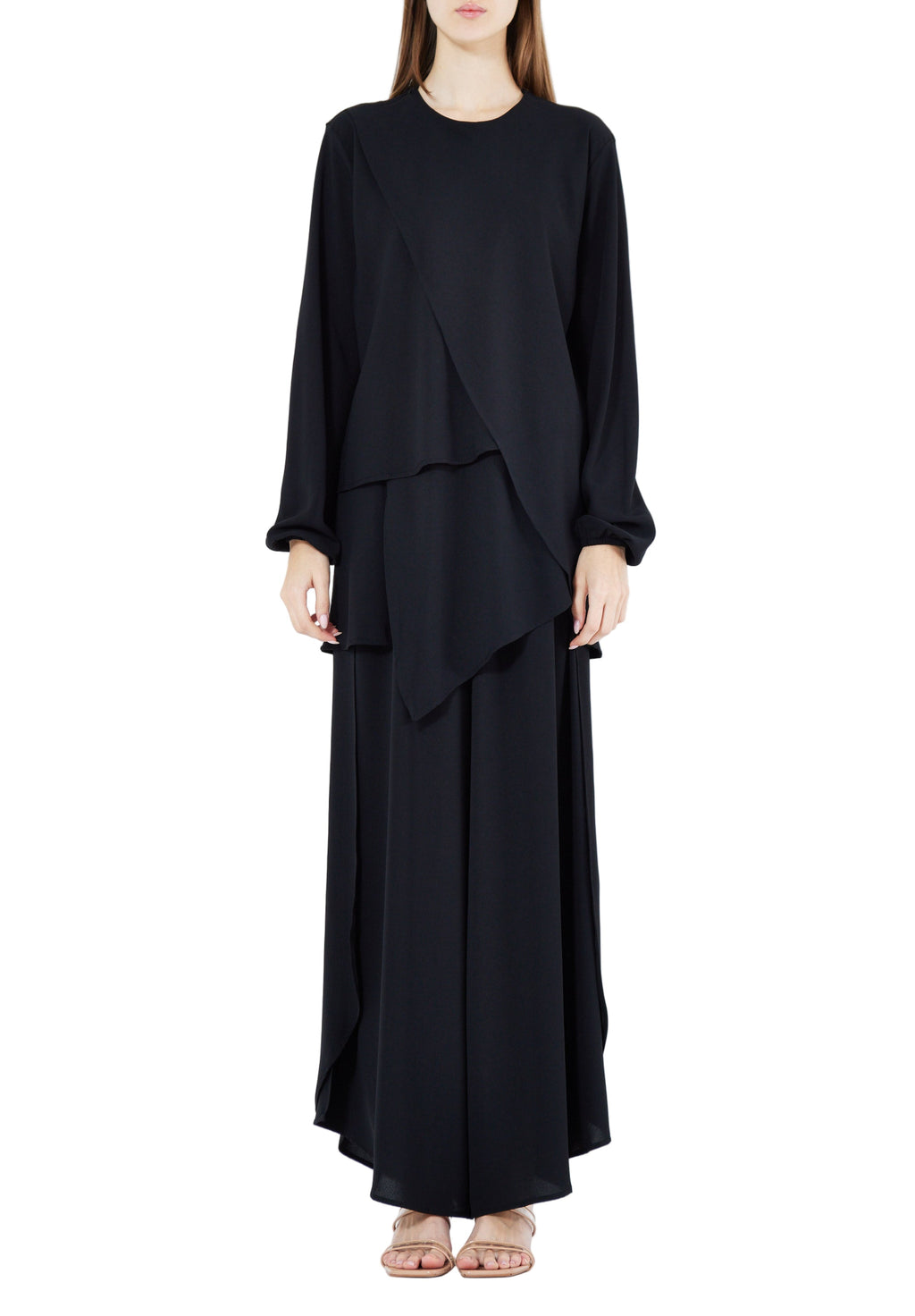 Beautiful A-Symmetrical Stylish Top With Flared Pant