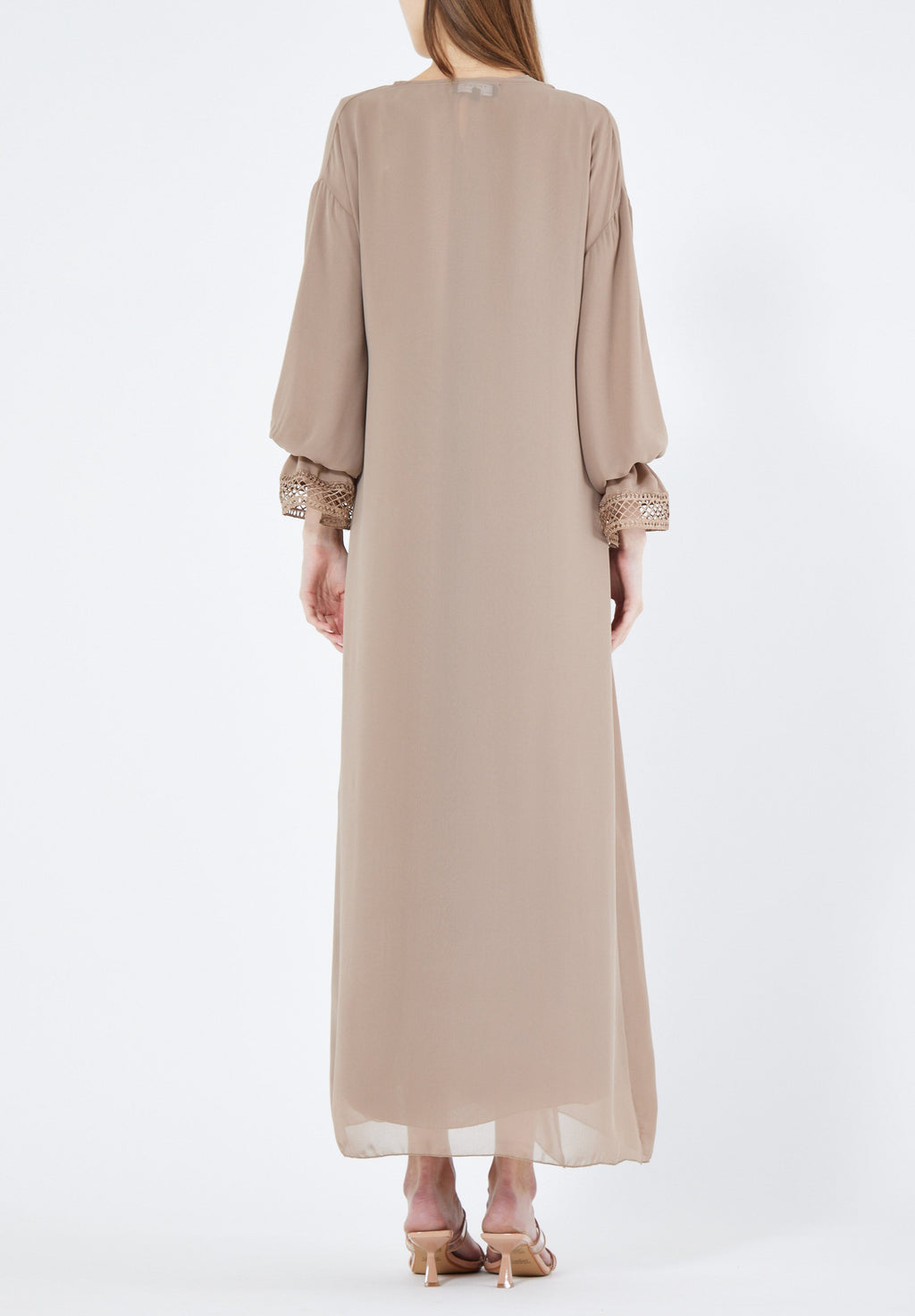 Simple And Elegant Chiffon Wrap Over Jalabiya With Round Neckline