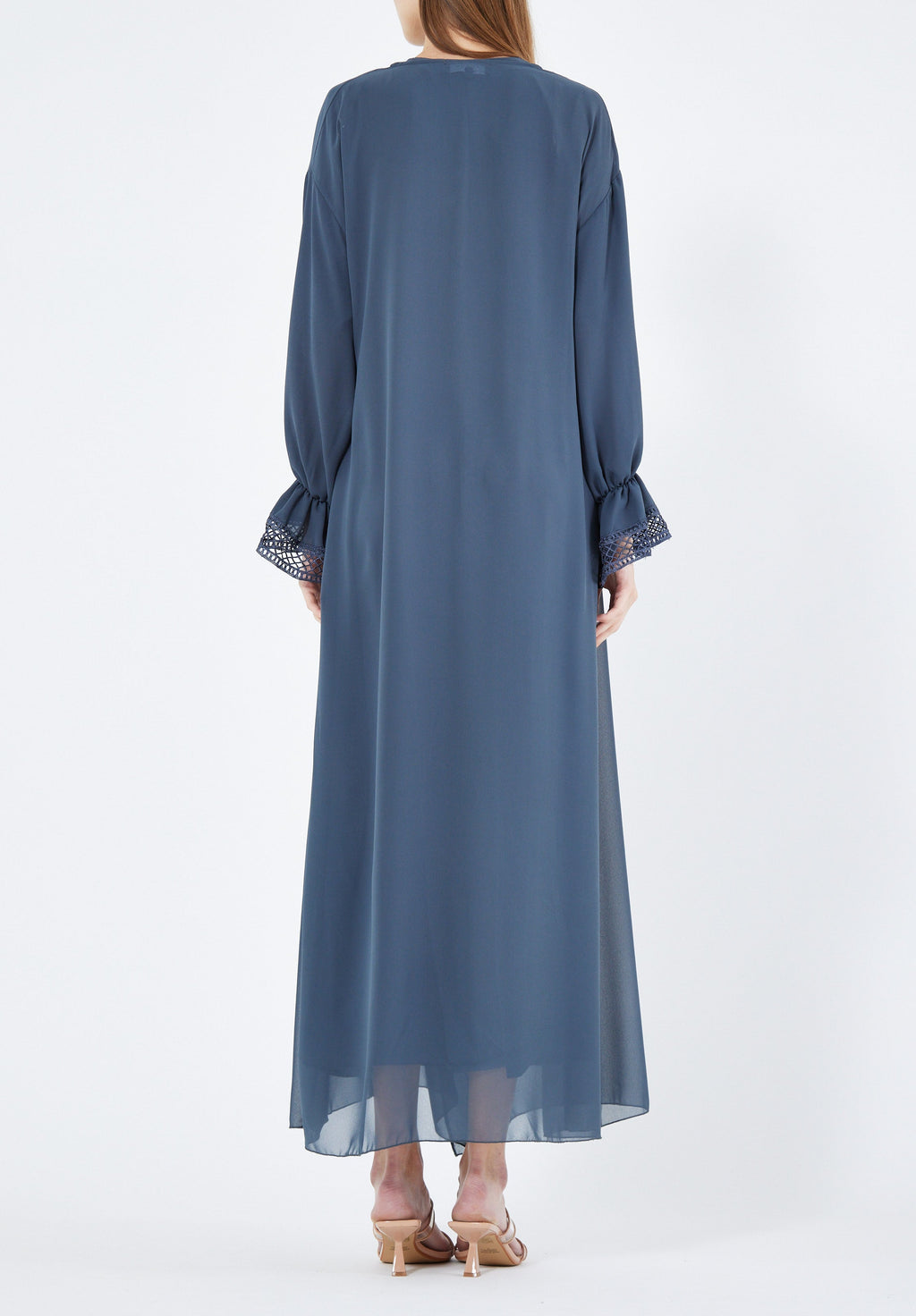Simple And Elegant Chiffon Wrap Over Jalabiya With Round Neckline