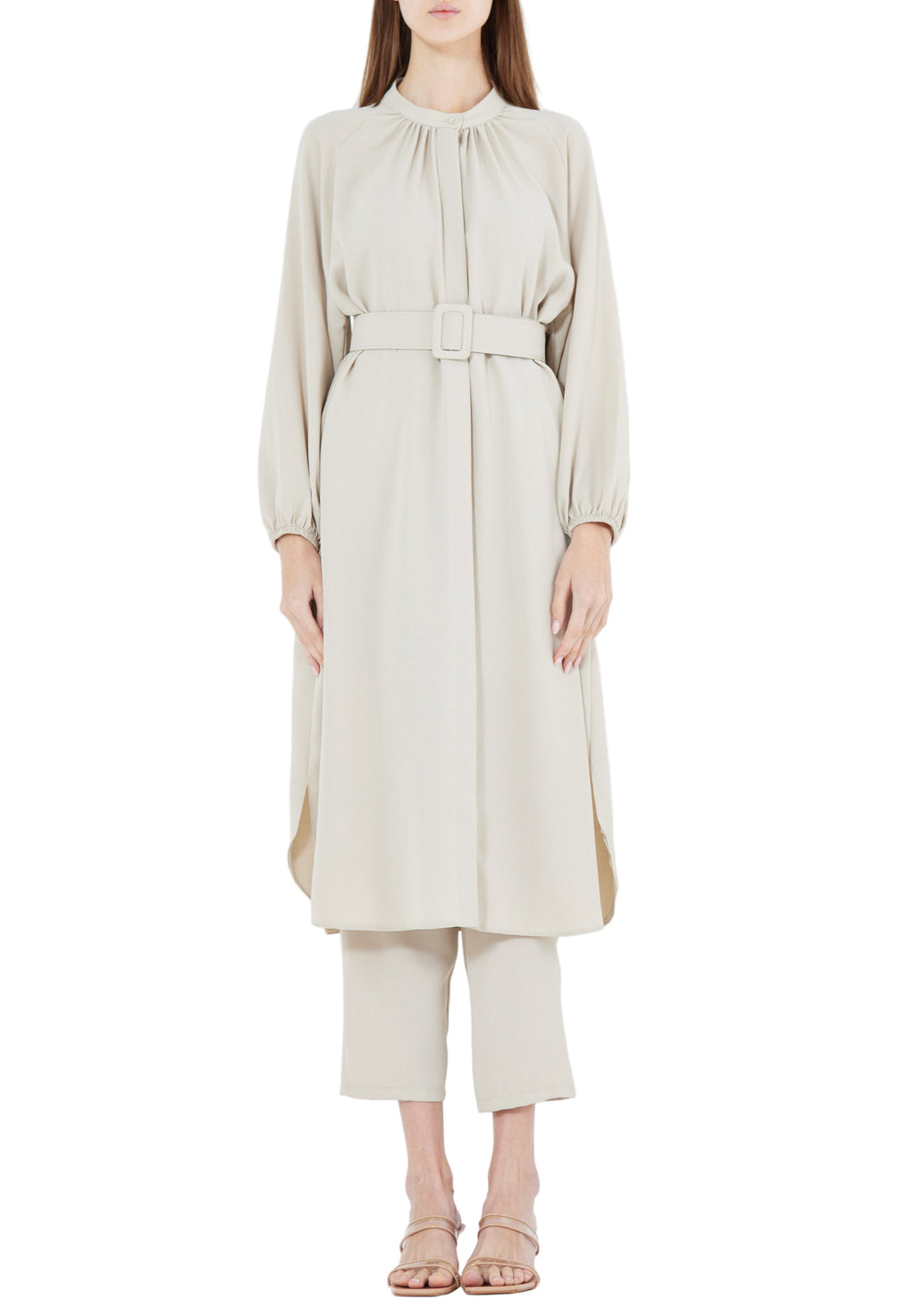 Simple And Elegant Midi Top And Ankle Length Pant With Long Sleeves