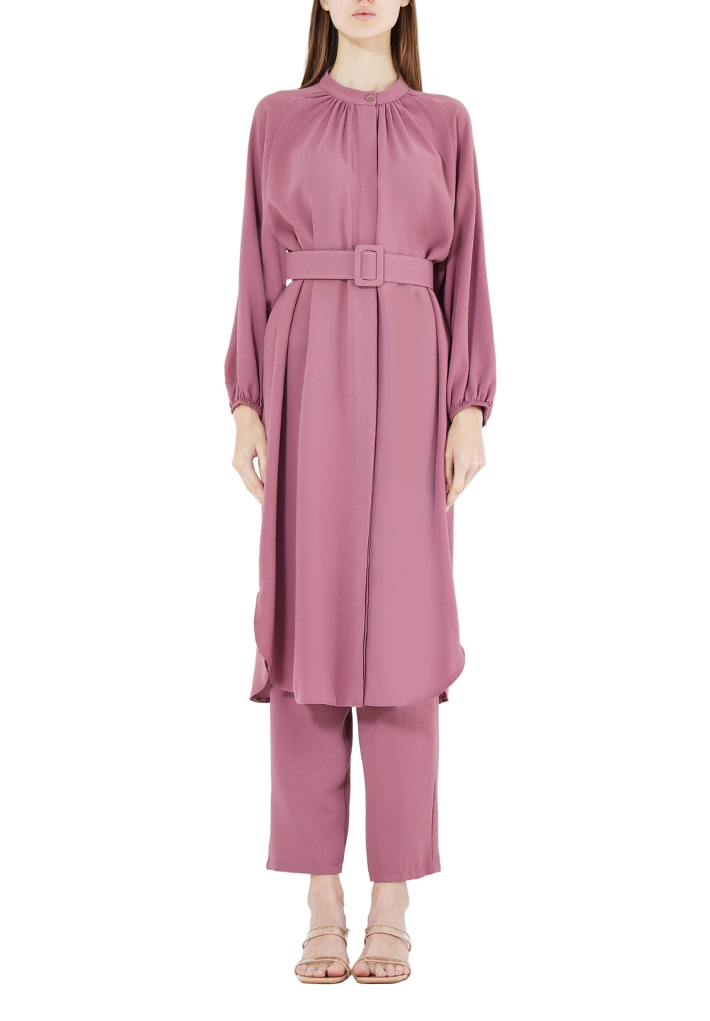 Simple And Elegant Midi Top And Ankle Length Pant With Long Sleeves