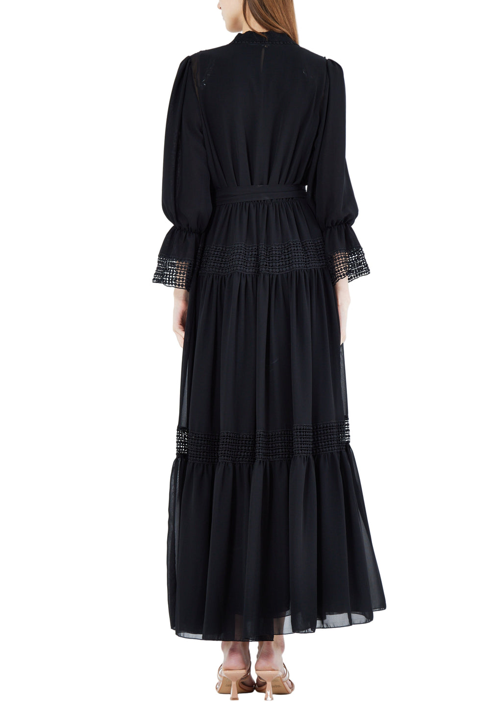 Beautiful Frilled Jalabiya With Round Neckline with Bishop Sleeves