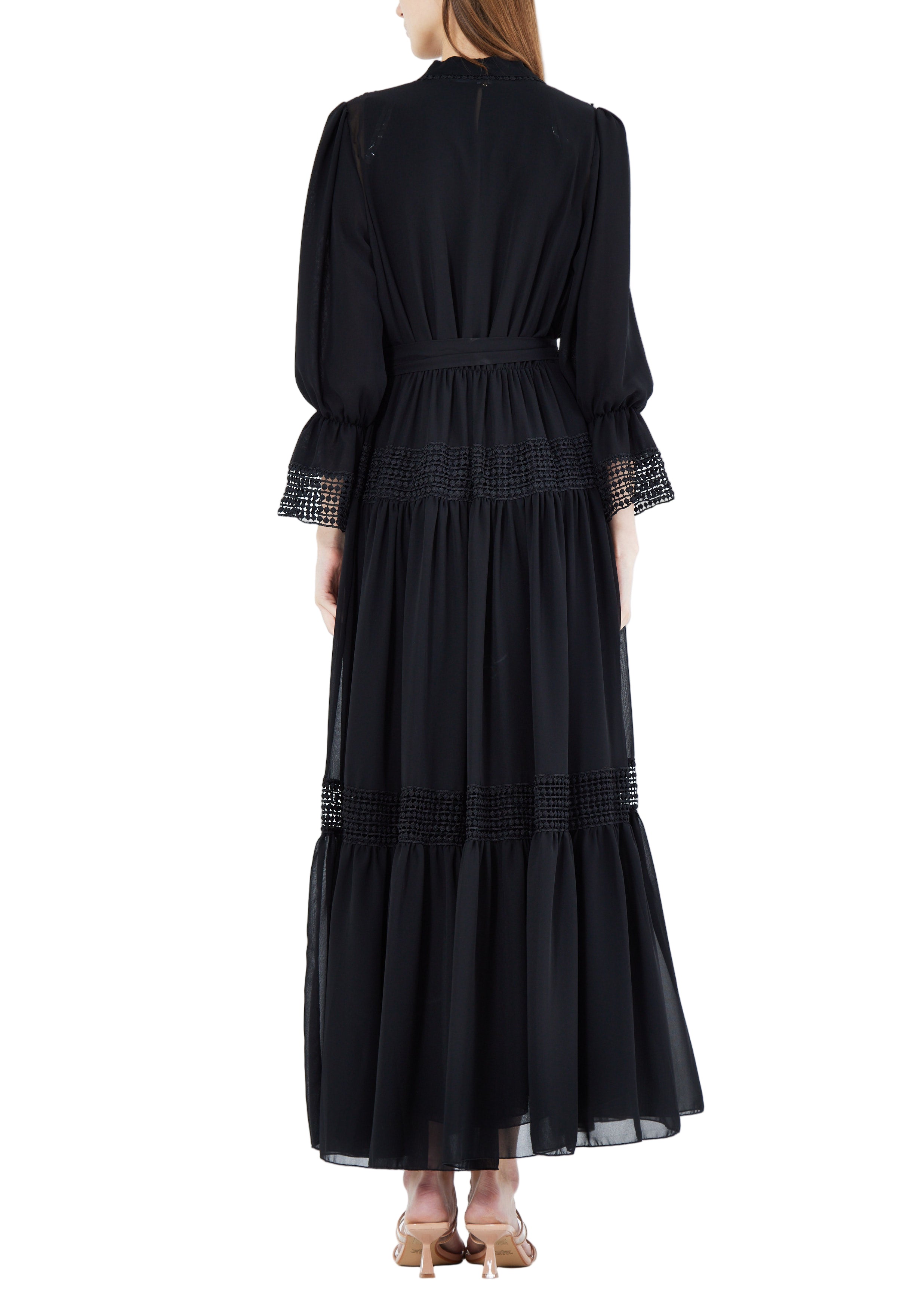 Beautiful Frilled Jalabiya With Round Neckline with Bishop Sleeves