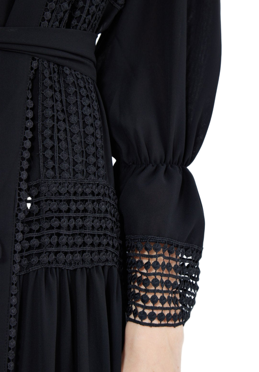 Beautiful Frilled Jalabiya With Round Neckline with Bishop Sleeves