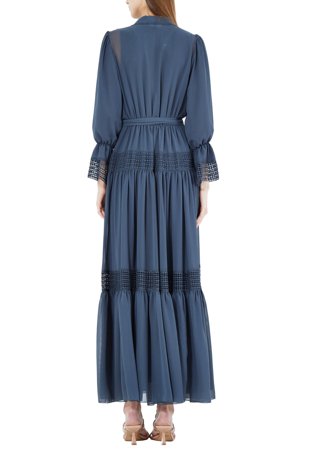 Beautiful Frilled Jalabiya With Round Neckline with Bishop Sleeves